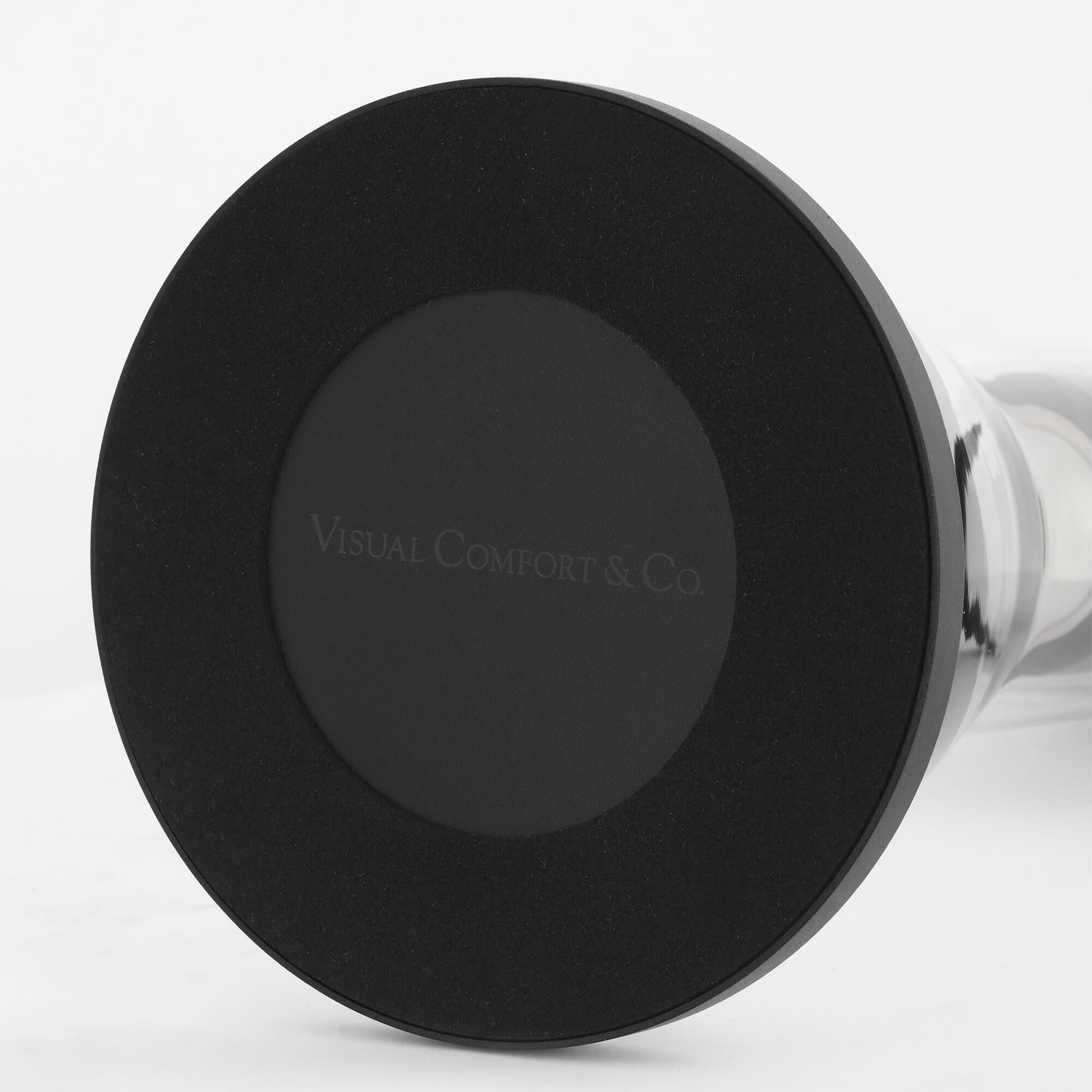 Shown in Black finish and Clear glass