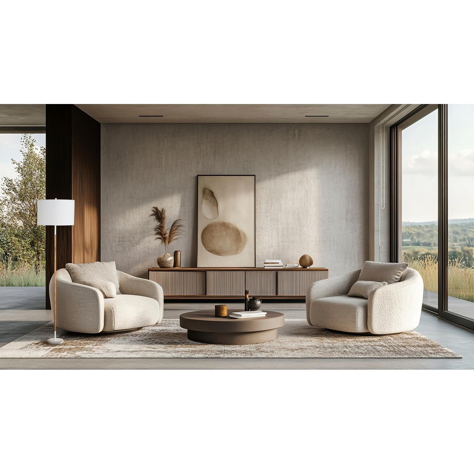 Shown in White, Cream and Brown finish and Linen shade