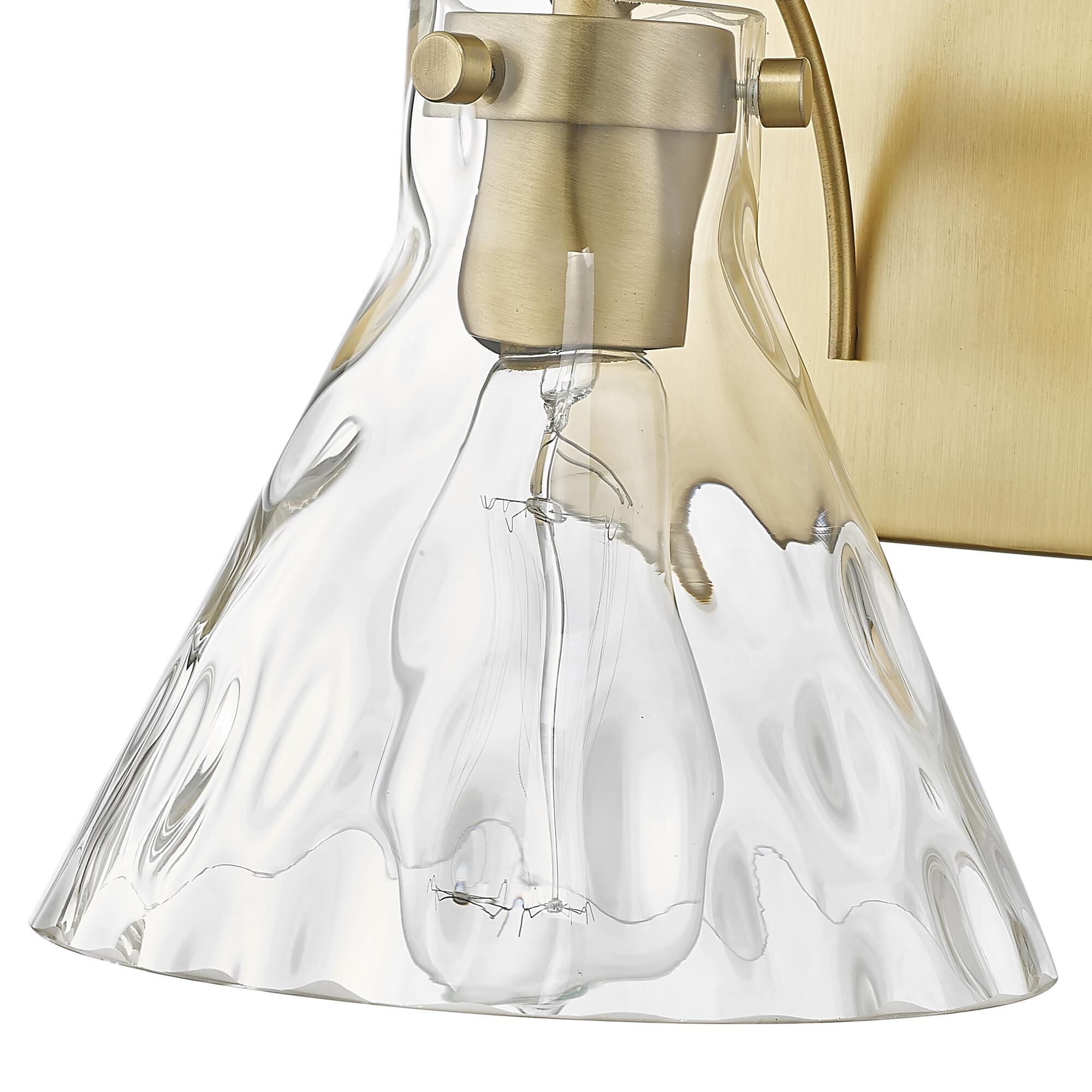 Shown in Vintage Brass finish and Clear Water glass