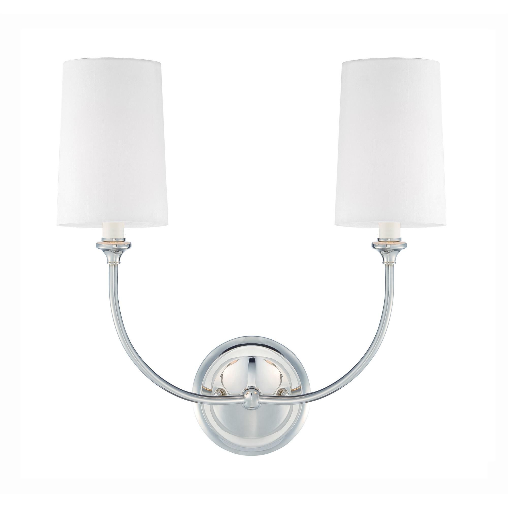 Shown in Polished Nickel finish and Silk glass and White shade