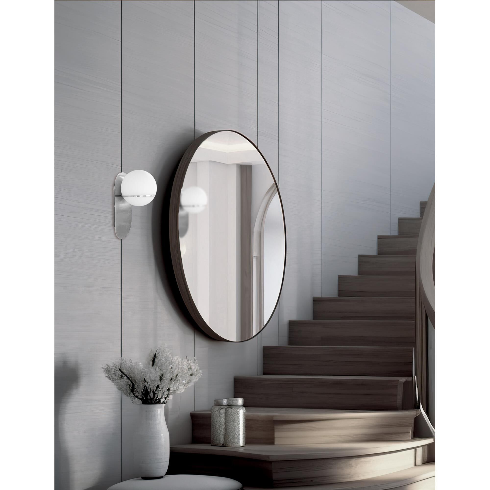 Shown in Polished Chrome finish and White shade