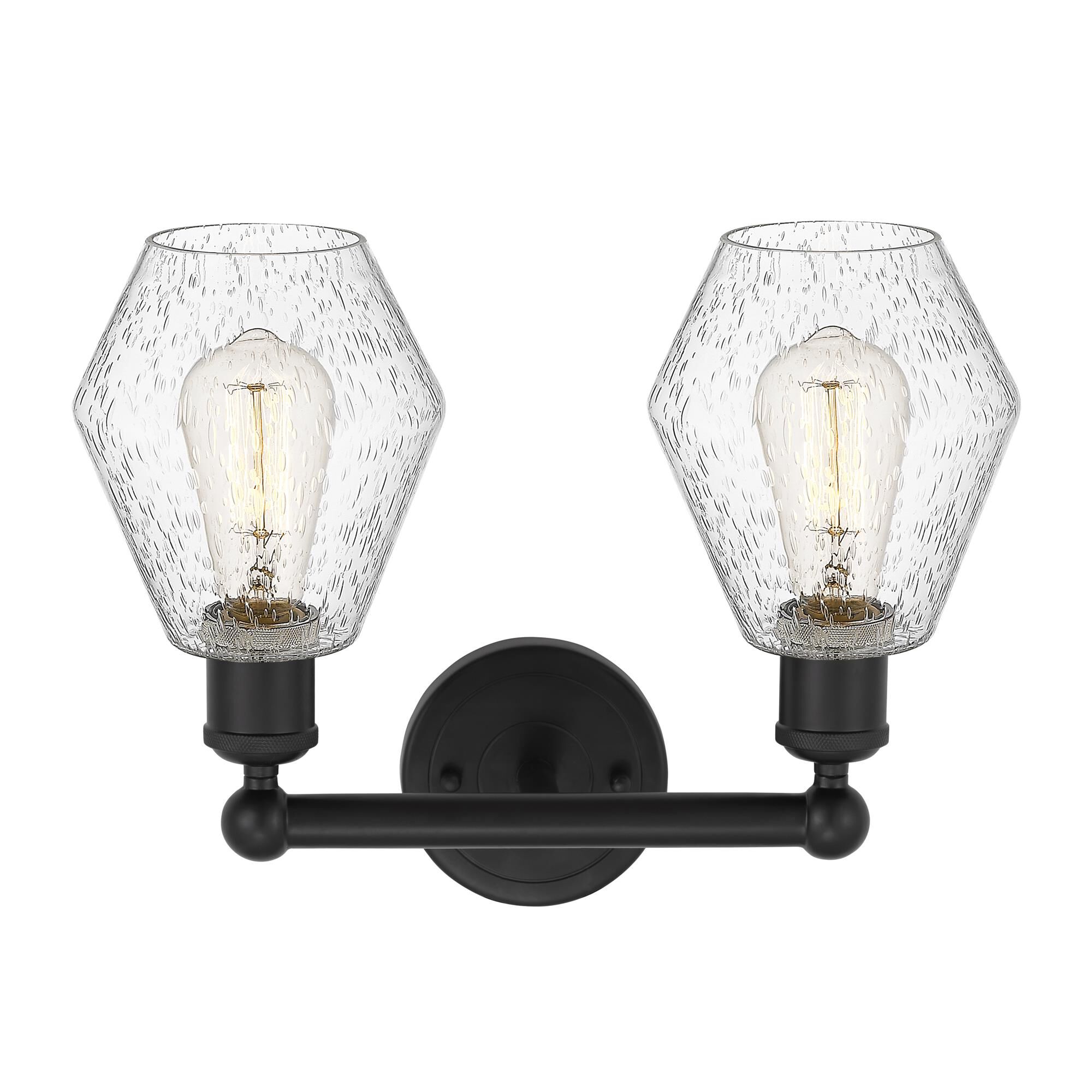 Shown in Matte Black  finish and Seedy glass