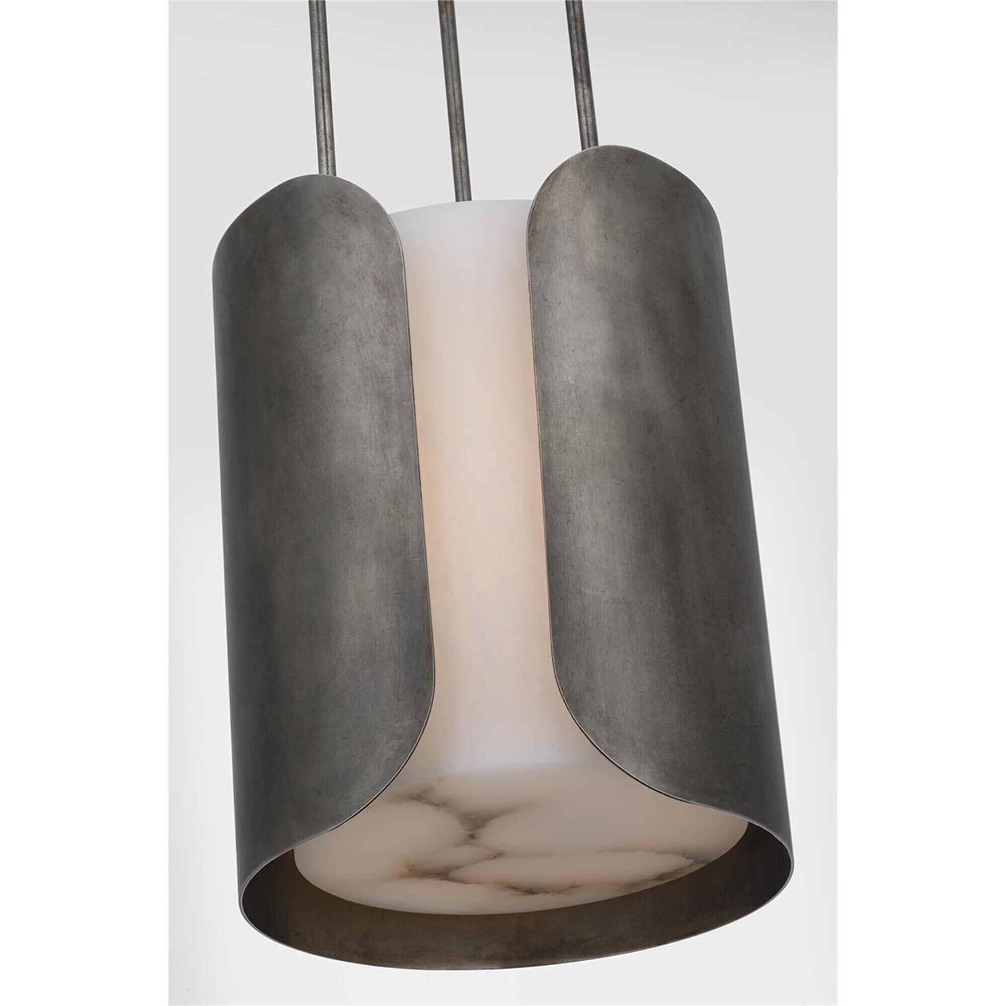 Shown in Mottled Pewter finish and Alabaster shade