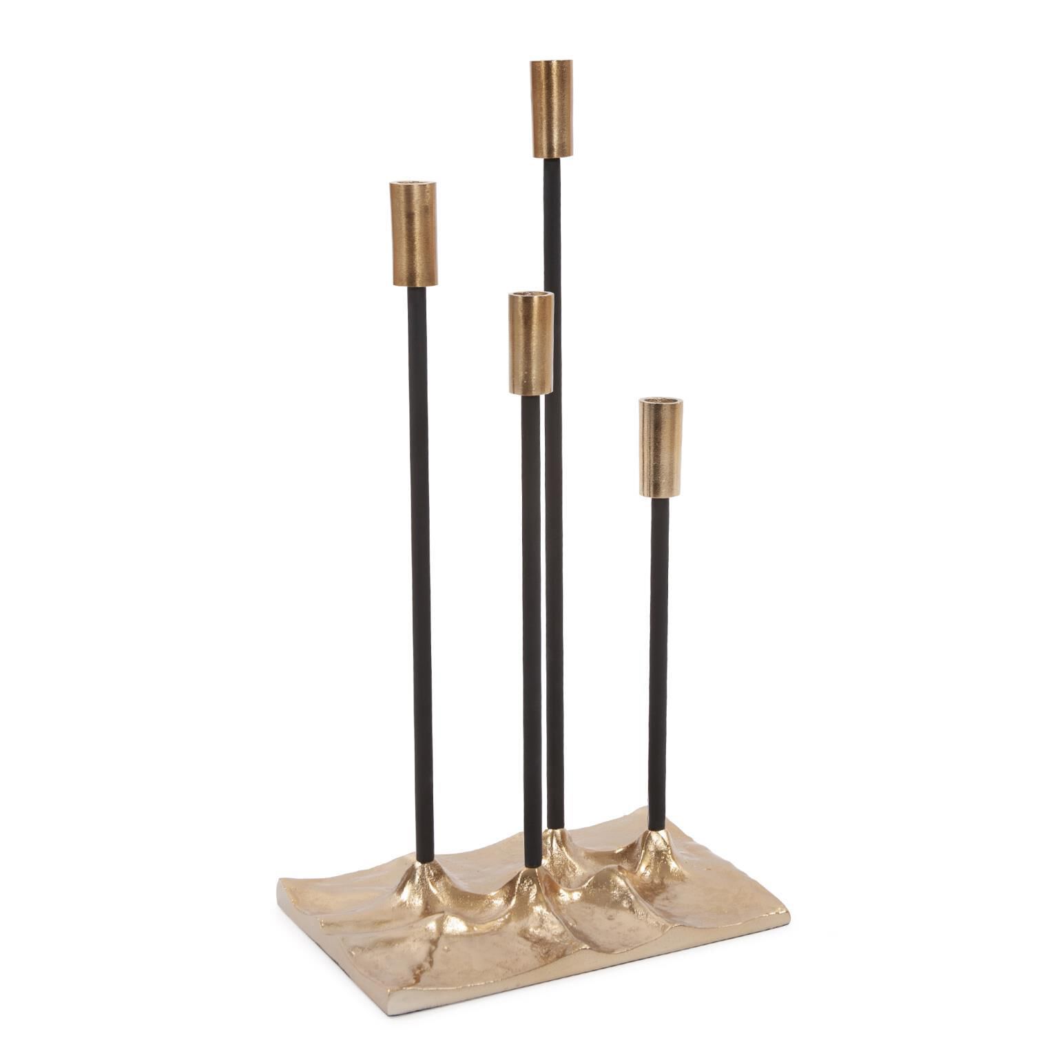 Modern Gold Aluminum Candelabra Candle Holder by Howard Elliott Collection