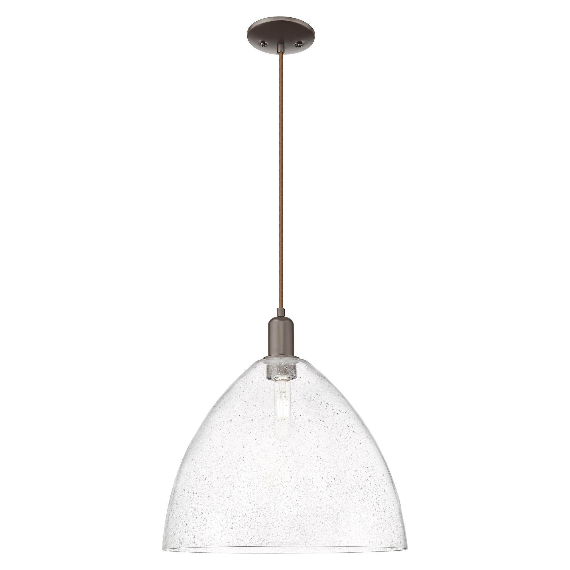 Shown in Oil Rubbed Bronze finish and Seedy glass