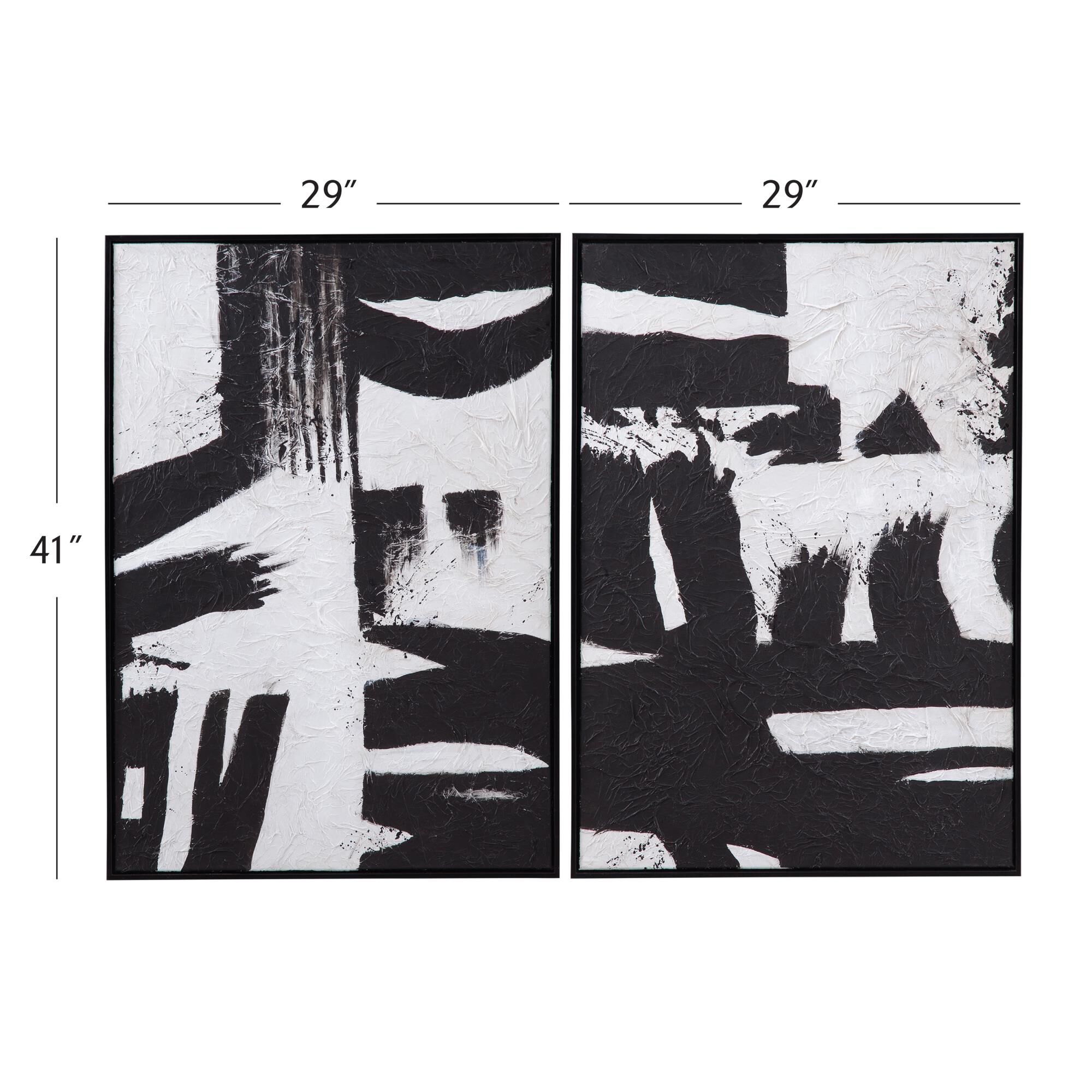 Black and White 41 Inch Painting By Bassett Mirror Company