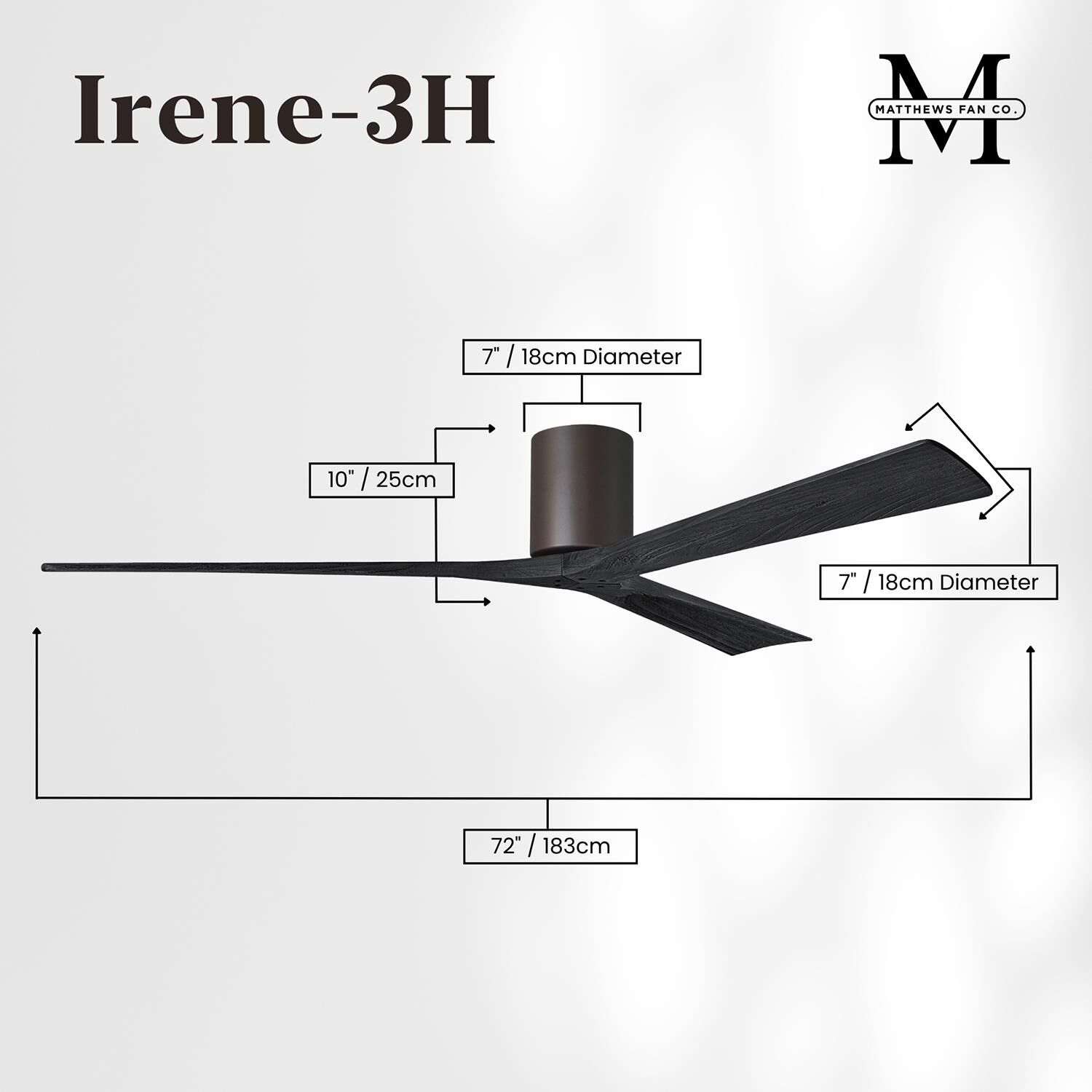 Irene 72 Inch Flush Mount Fan by Matthews Fan Company