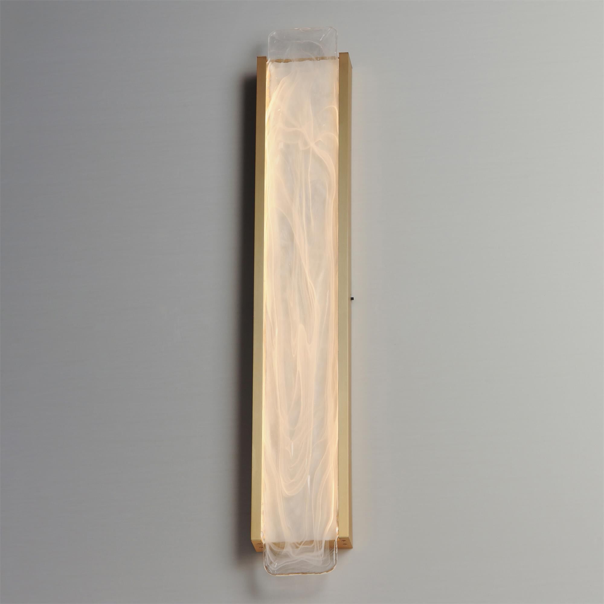 Shown in Natural Aged Brass finish and White Spiral glass