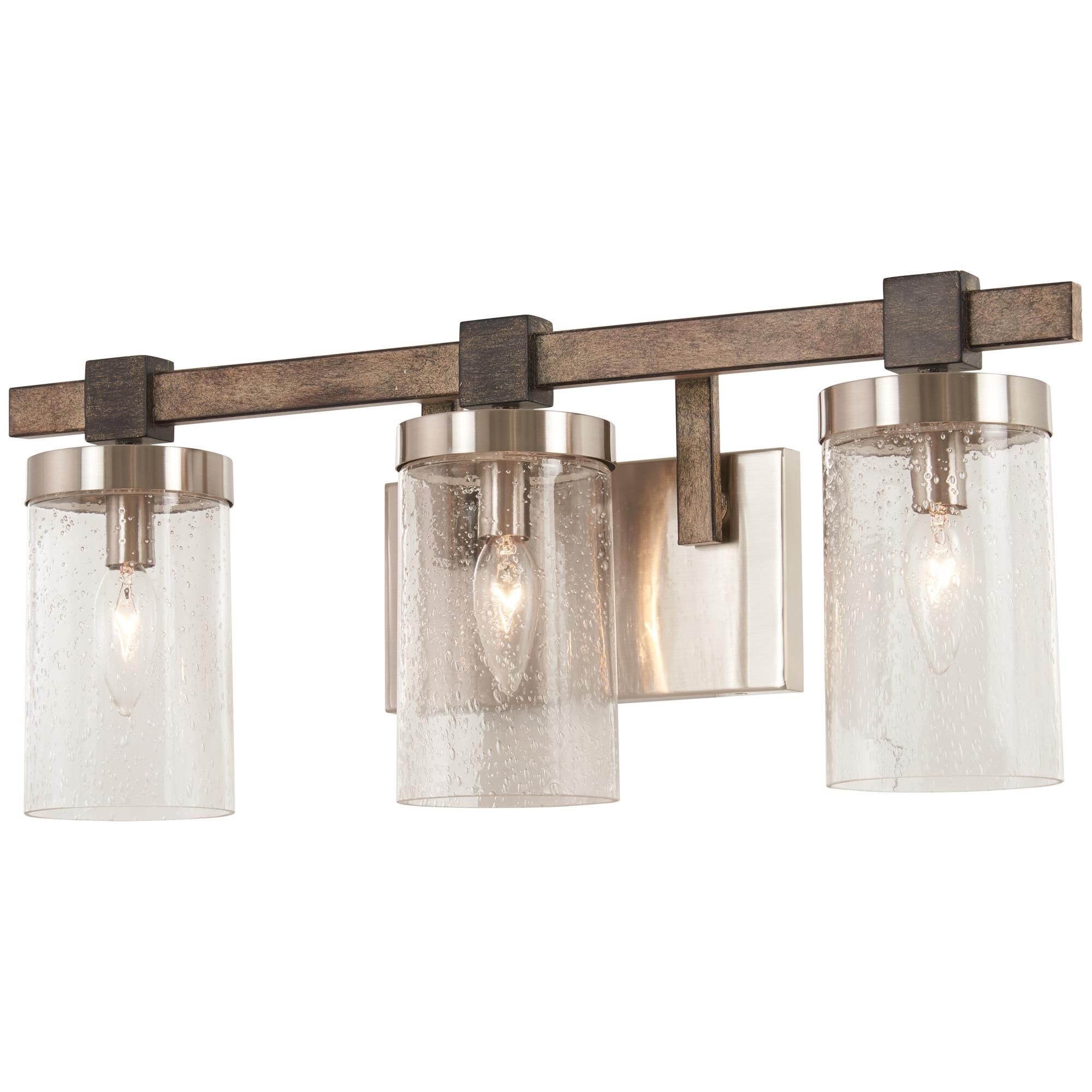 Shown in Stone Grey W/Brushed Nickel finish and Clear Seedy glass