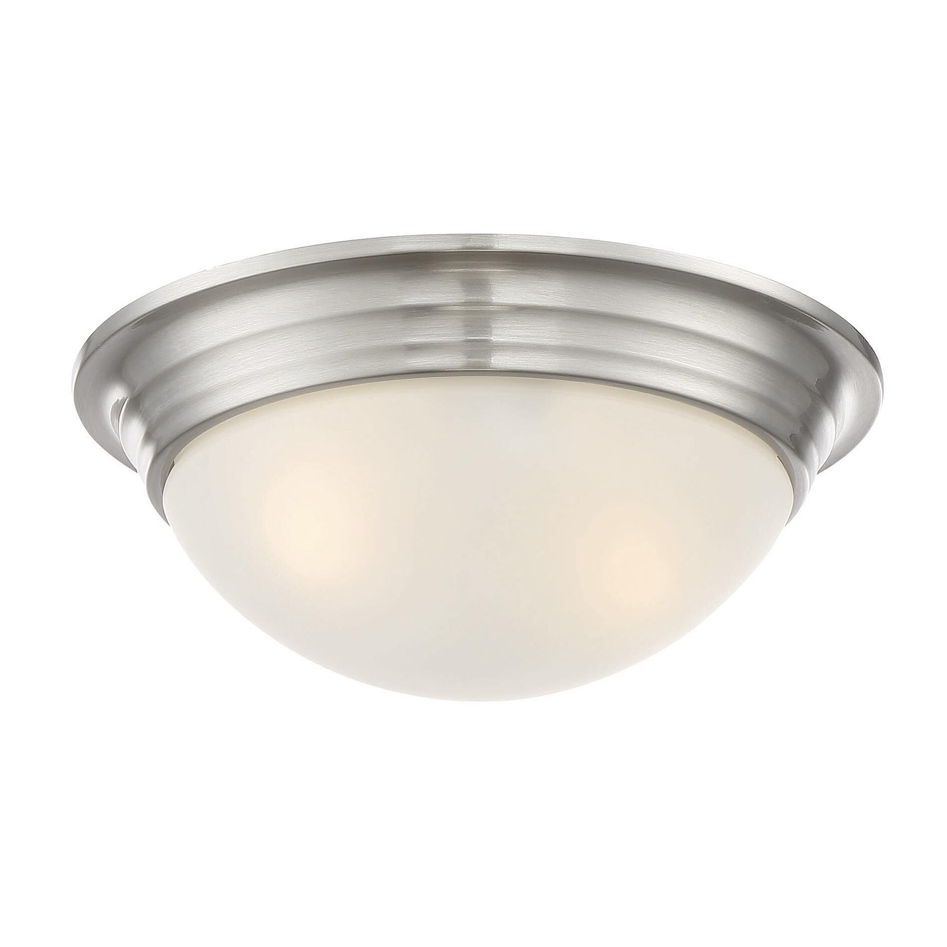 Shown in Satin Nickel finish and White Etched glass