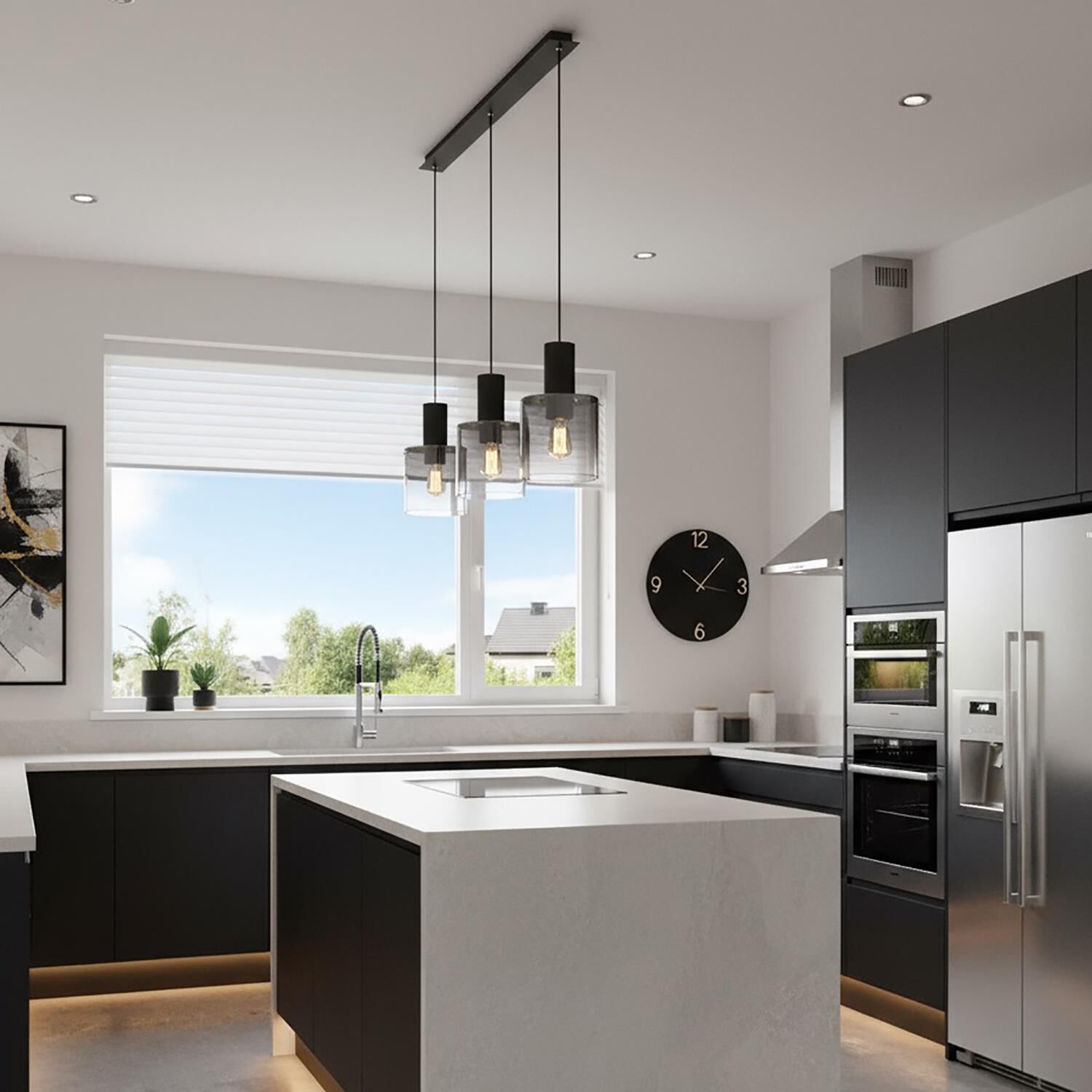 Henley 39 Inch 3 Light Linear Suspension Light by Artcraft