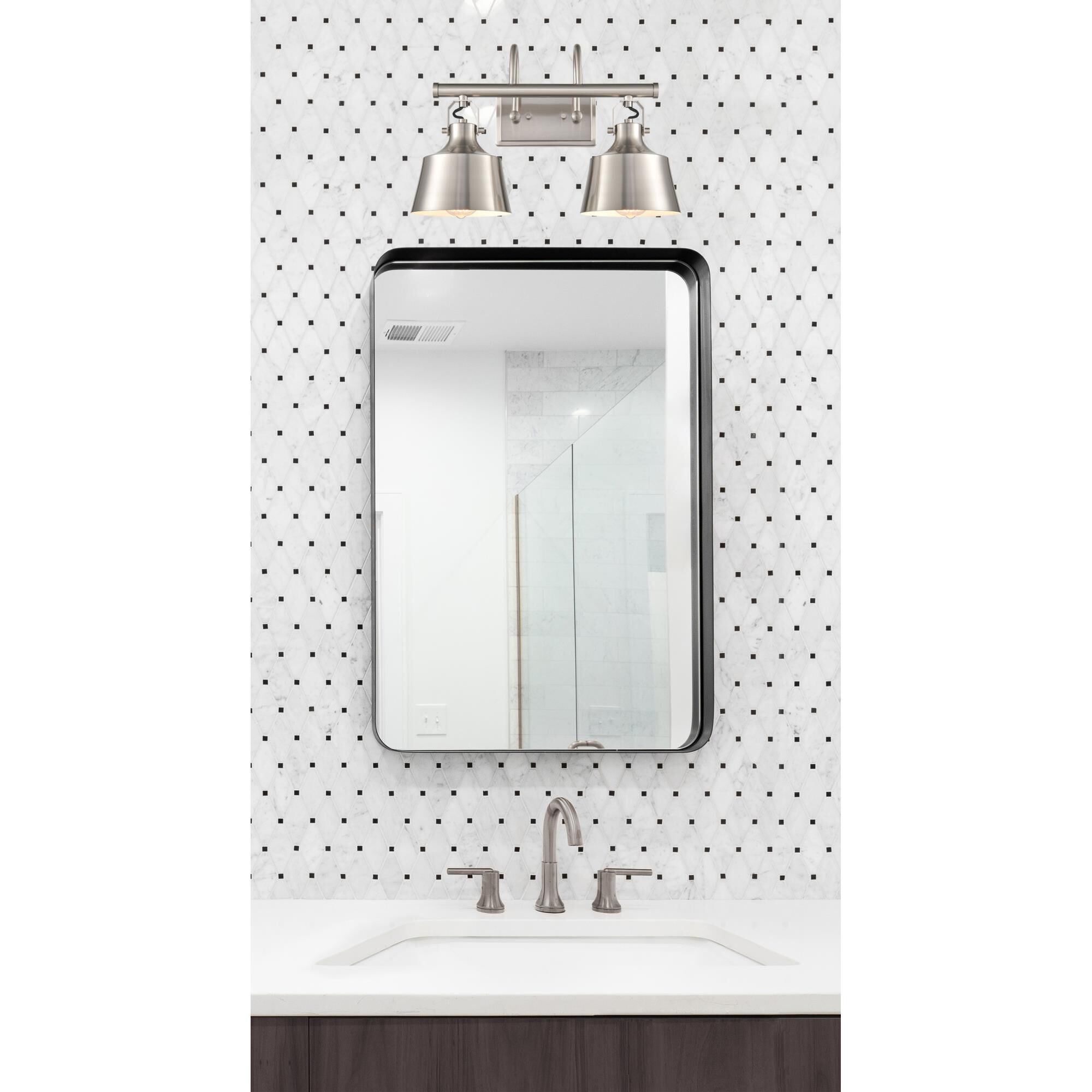 Shown in Brushed Satin Nickel finish and Brushed Satin Nickel Appalachian shade