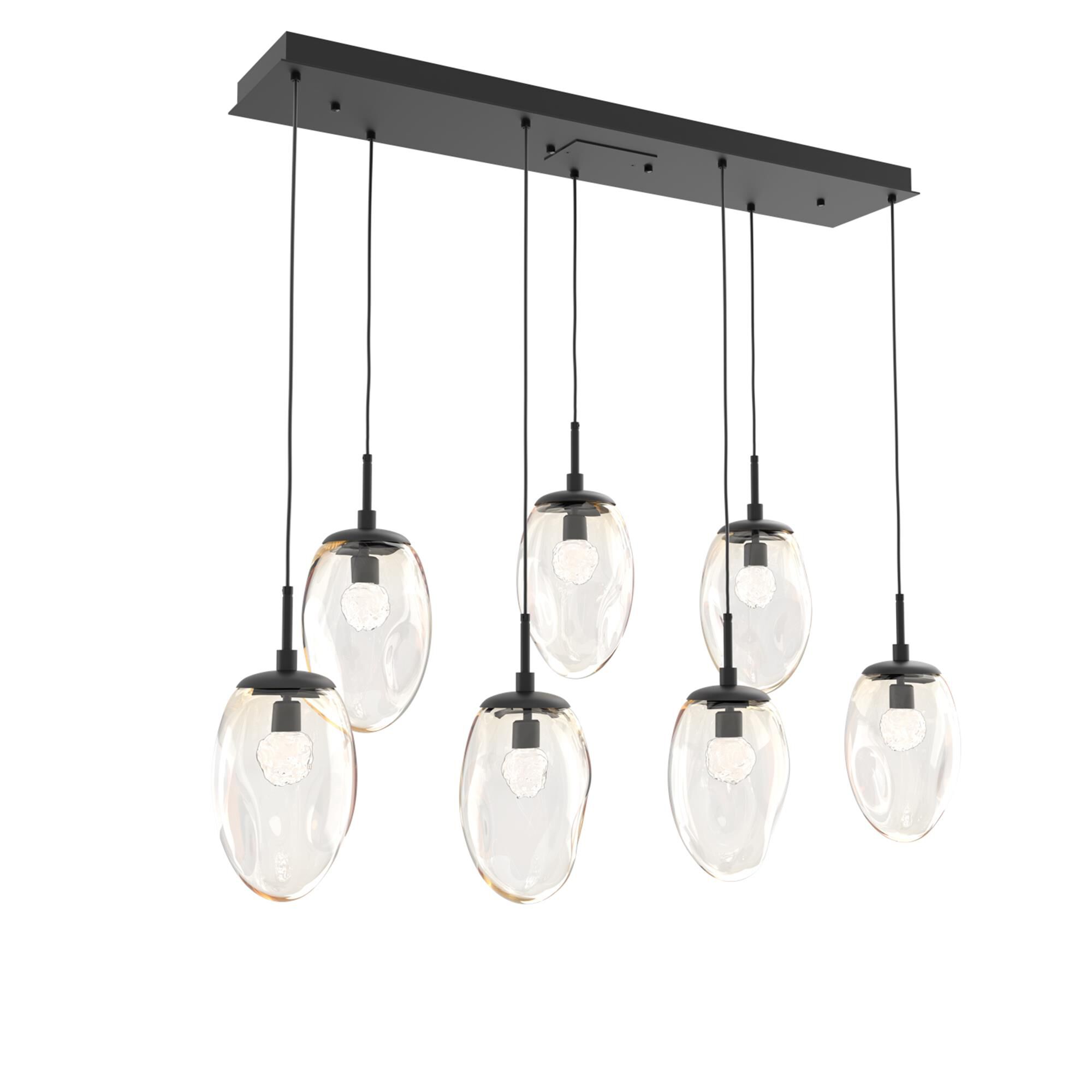 Shown in Matte Black finish and Floret Inner Amber Outer glass