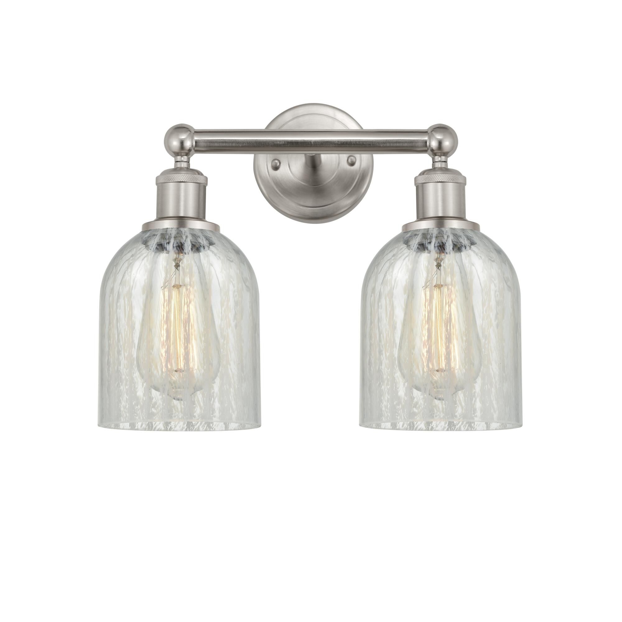 Shown in Brushed Satin Nickel, Mouchette finish and Mouchette glass and Mouchette Glass shade