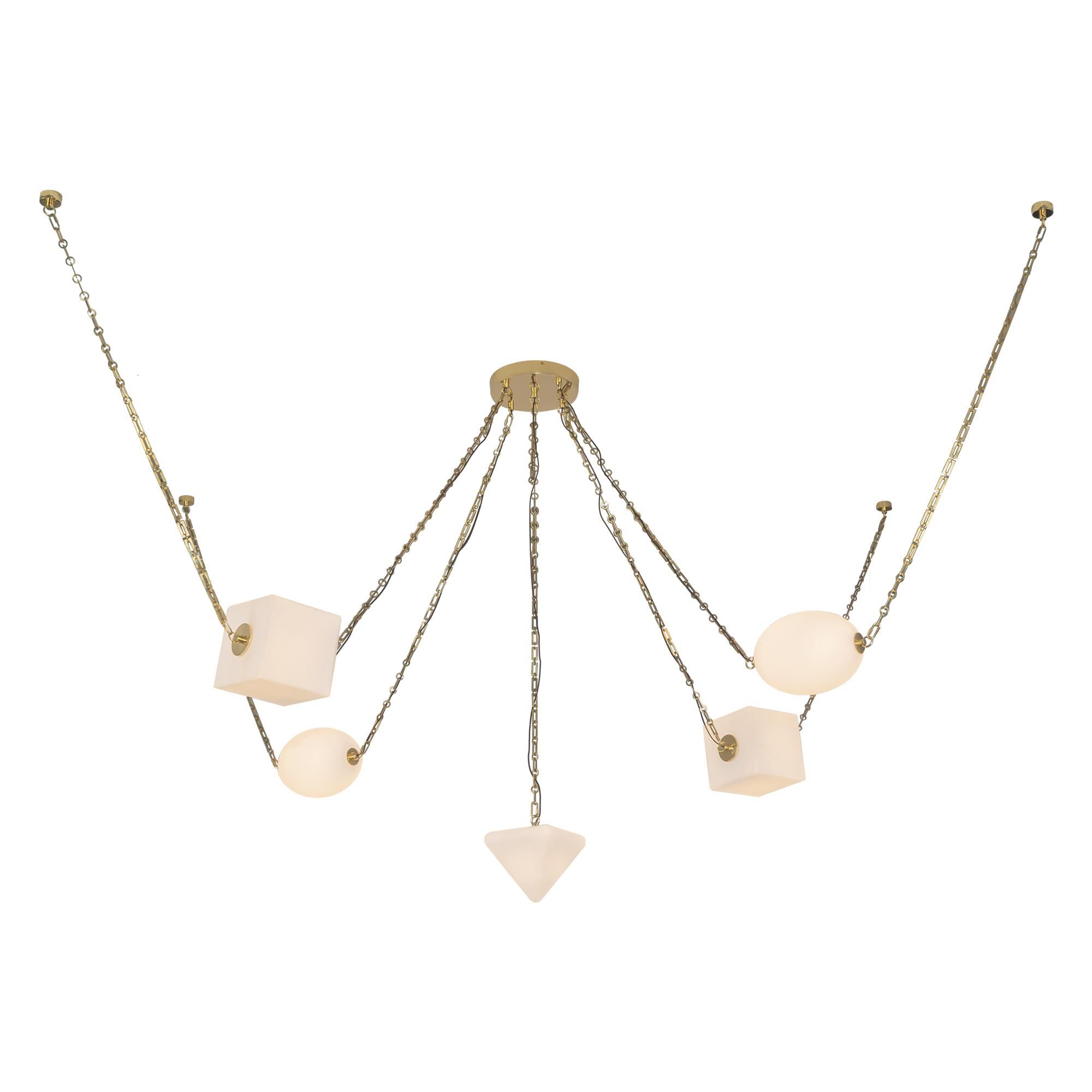 Shown in Patina Brass finish and Opal glass
