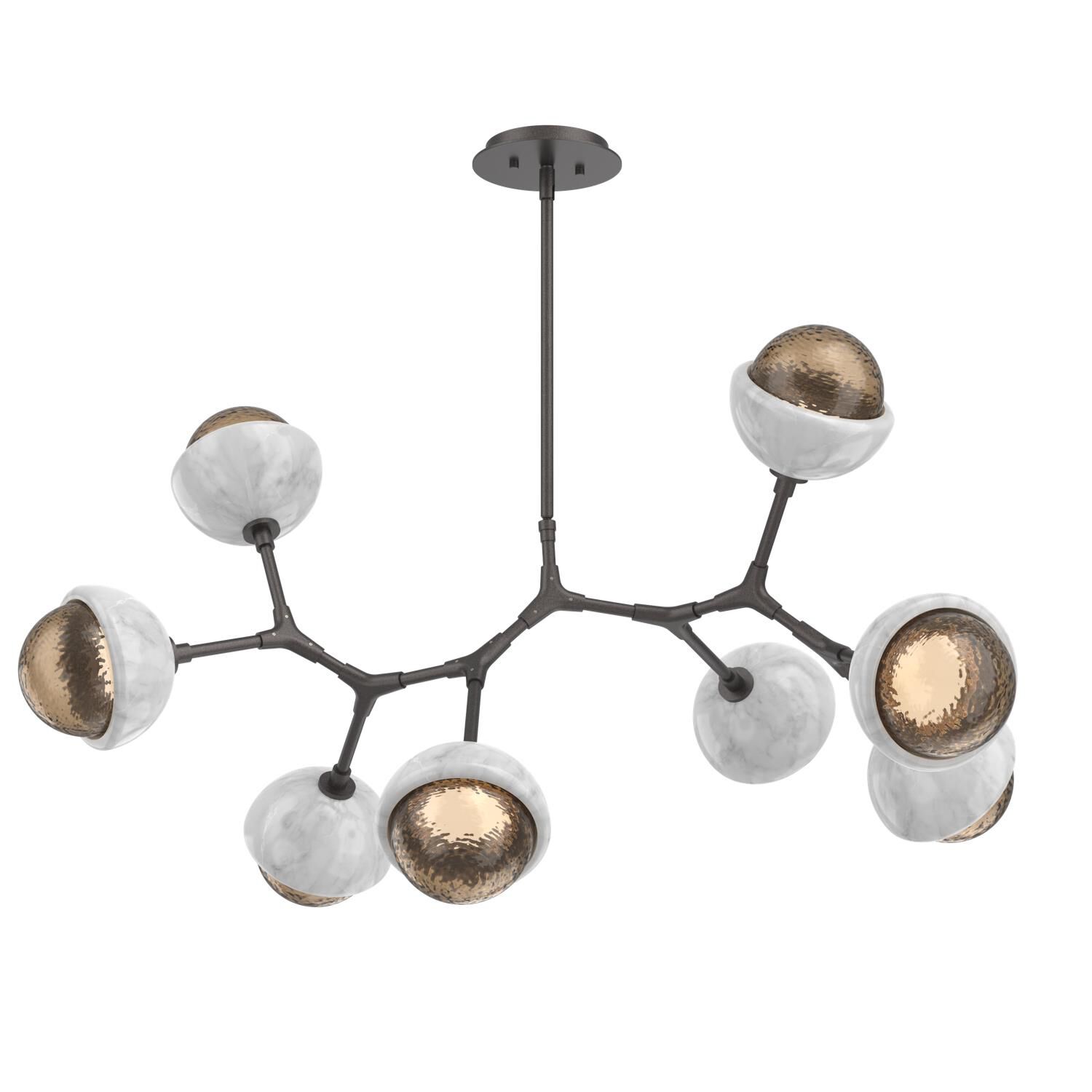 Shown in Graphite finish and Bronze glass and White Marble accent