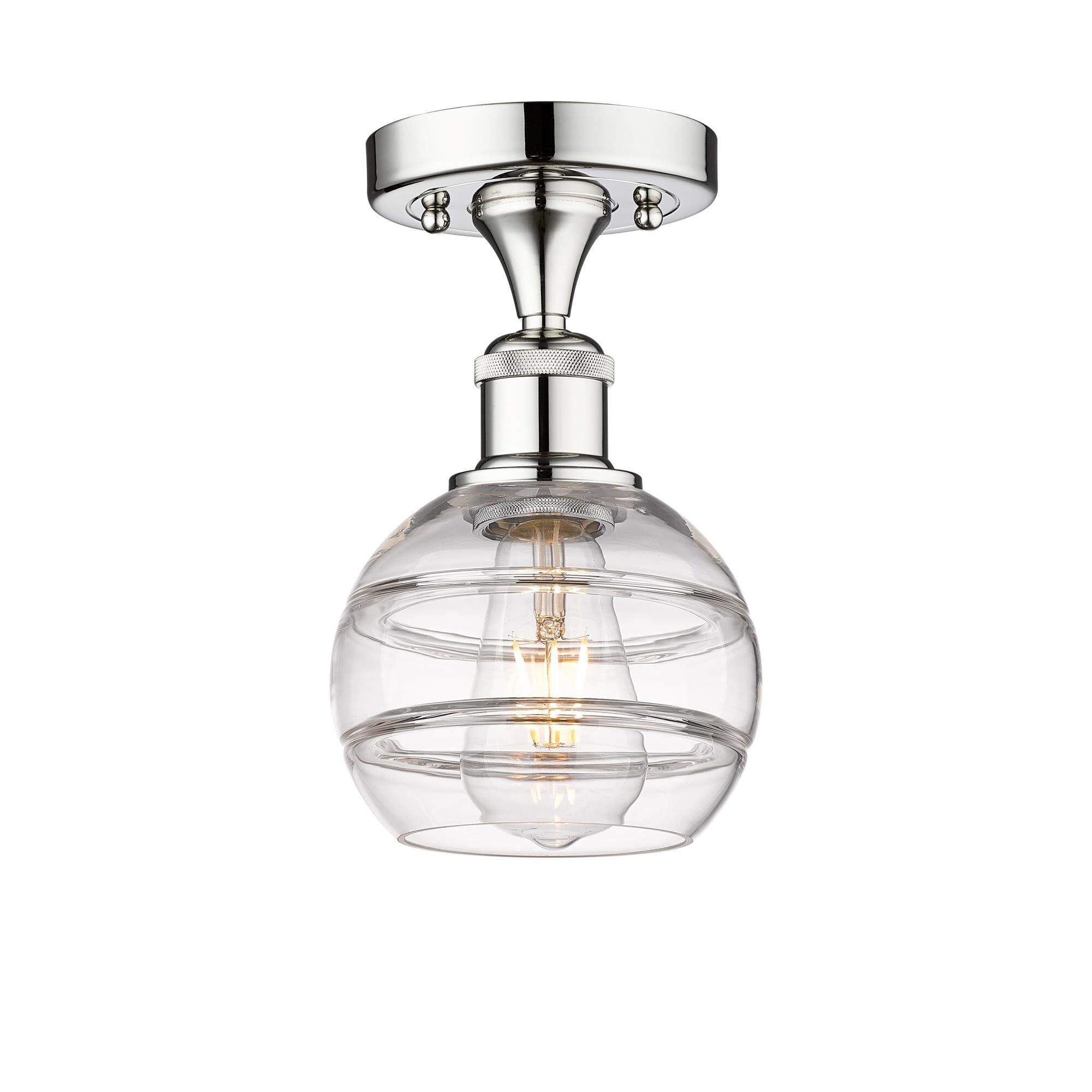 Shown in Polished Chrome finish and Clear glass