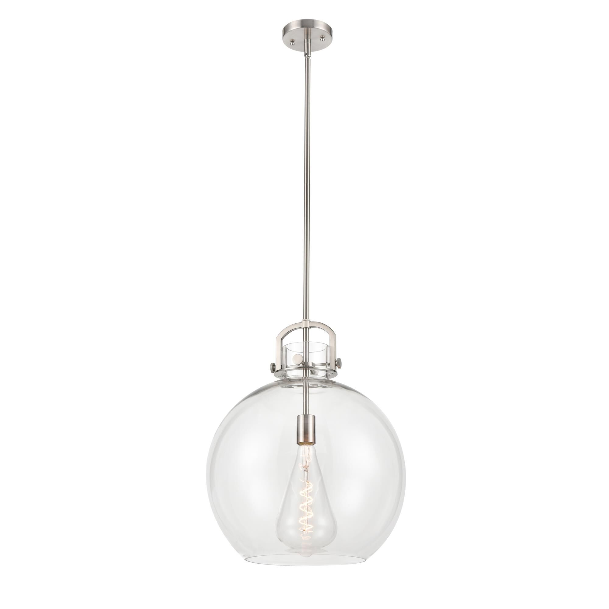 Shown in Satin Nickel finish and Clear glass