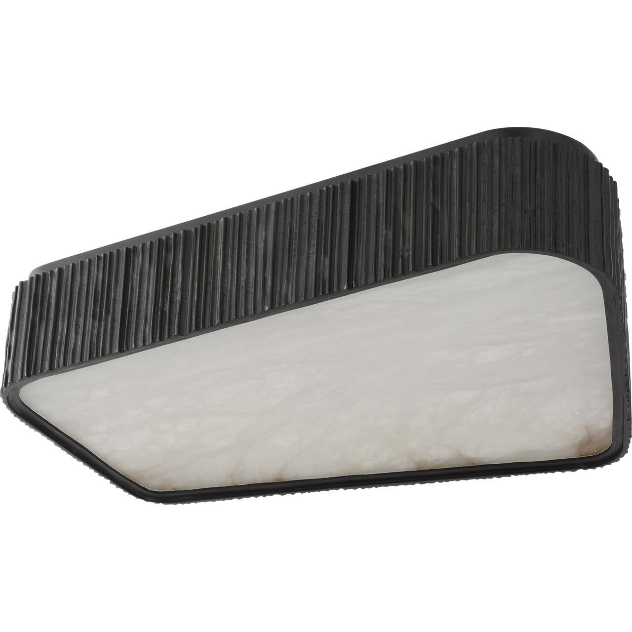 Shown in Ridged Carbon finish and Alabaster shade