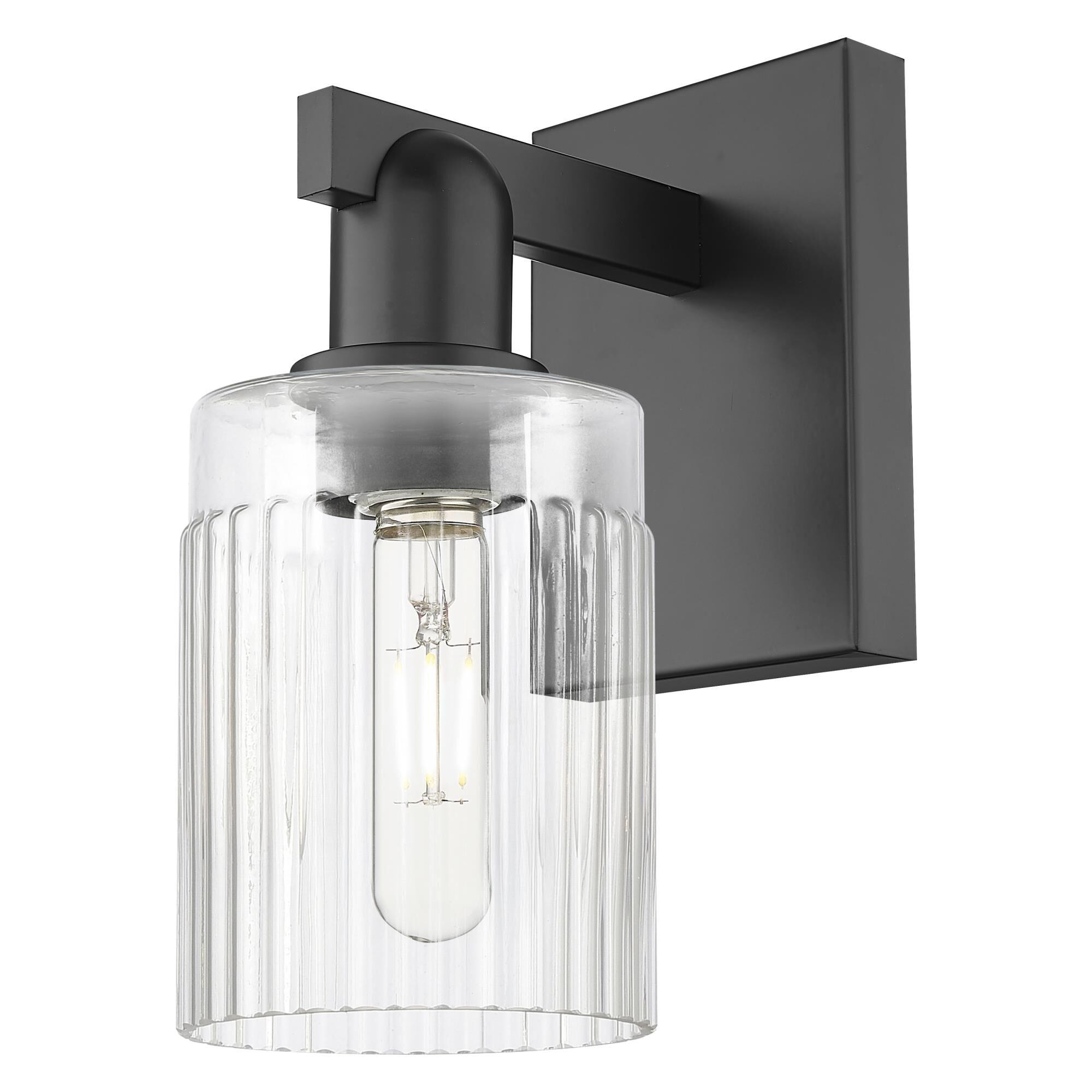 Shown in Matte Black finish and Clear glass