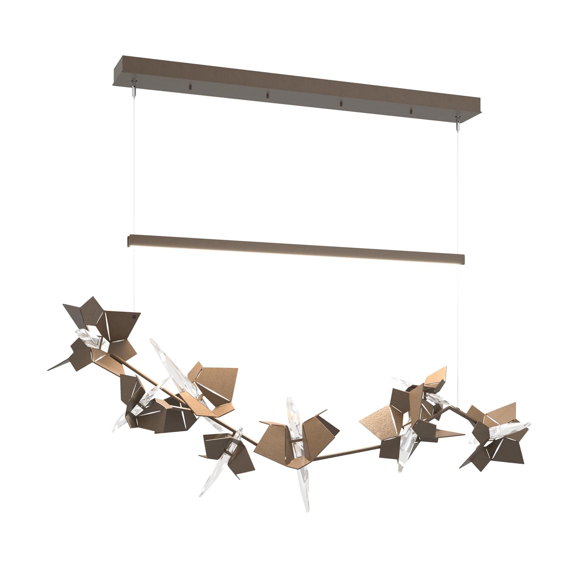 Shown in Bronze finish and Swarovski crystal and Bronze glass and Bronze accent