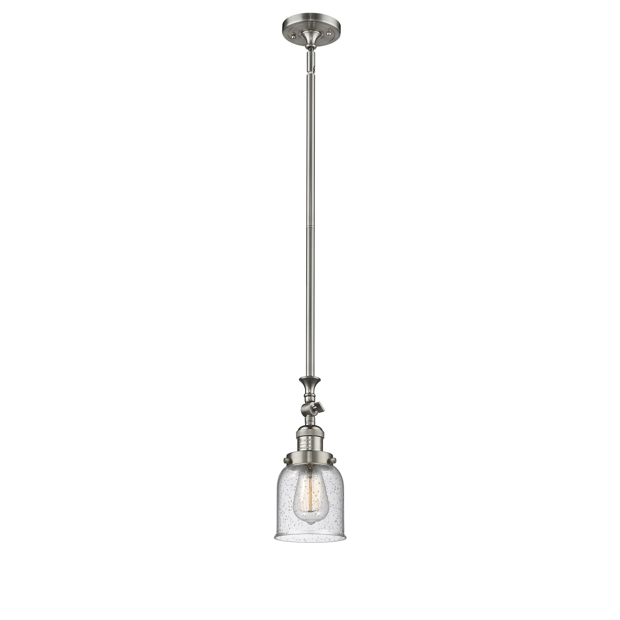 Shown in Brushed Satin Nickel finish and Seedy glass