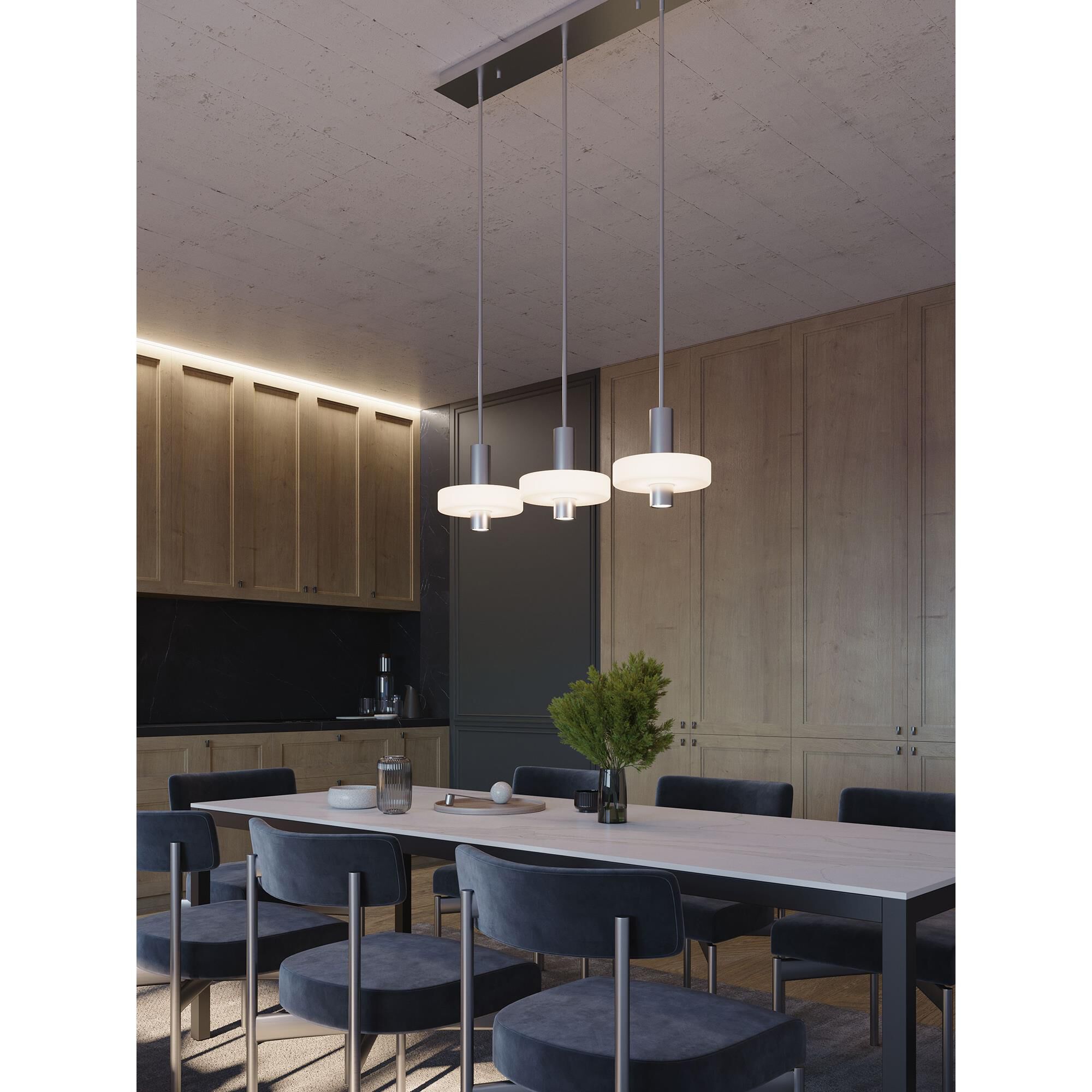 Shown in Satin Nickel finish and White shade