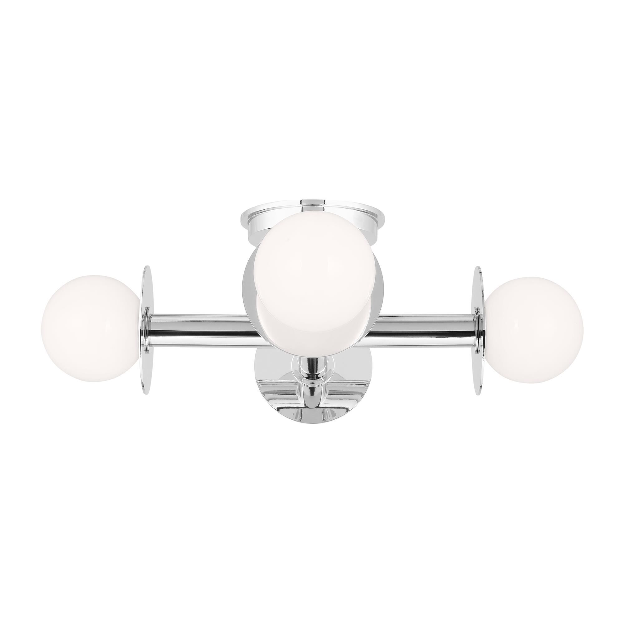 Shown in Polished Nickel finish and White Steel / Glass Diffusers shade