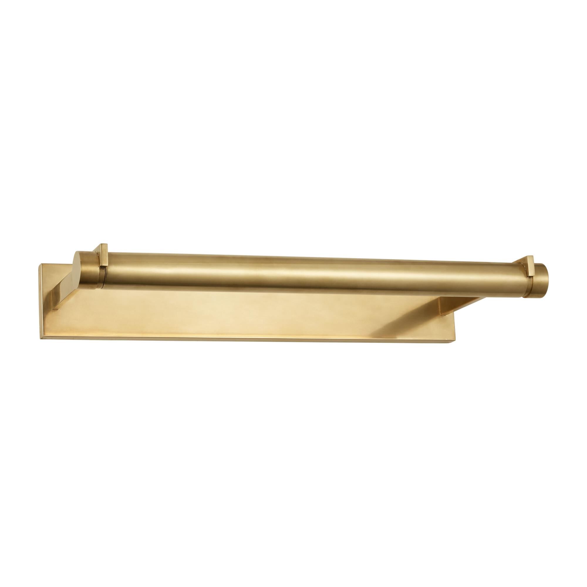 Shown in Hand-Rubbed Antique Brass finish and Brass shade