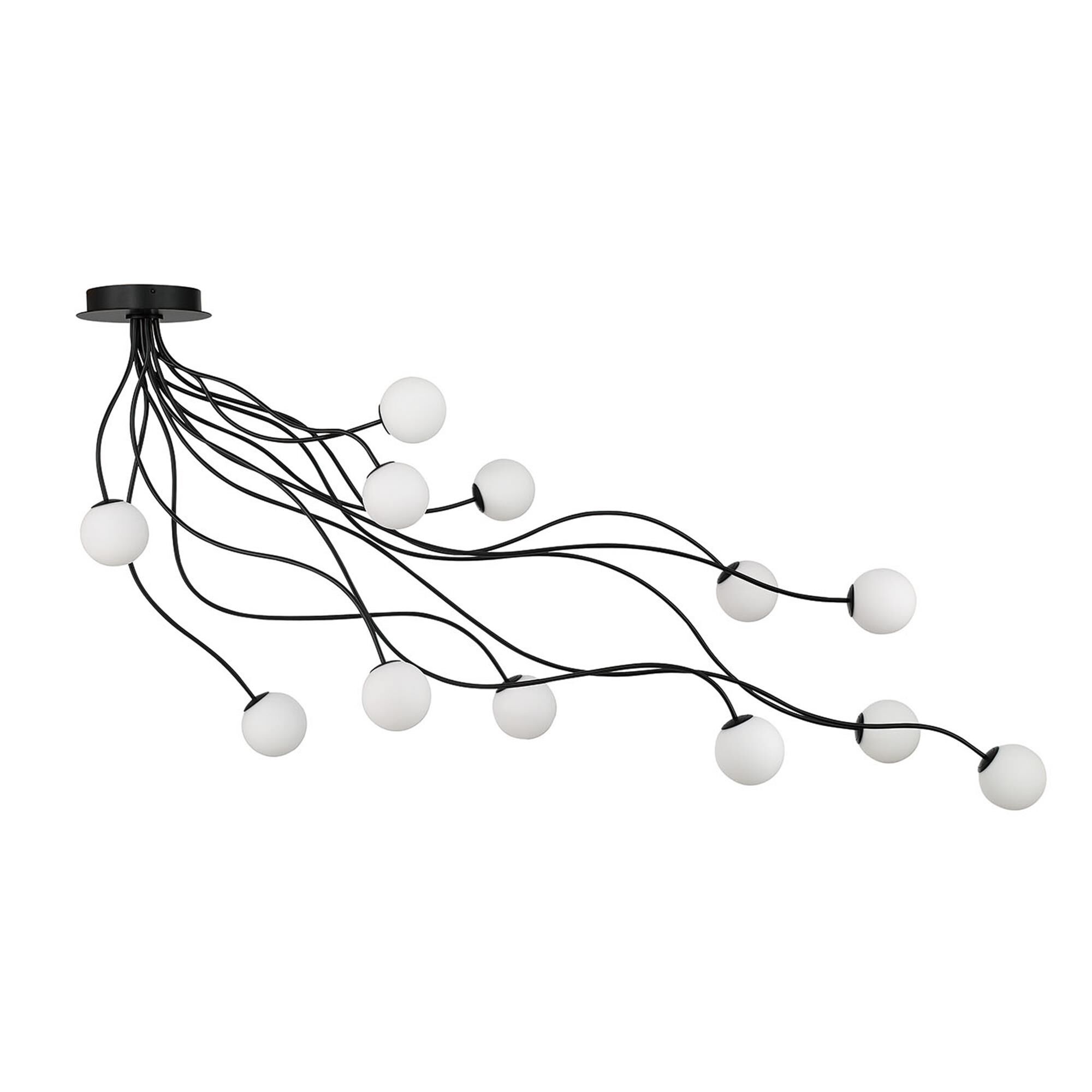 Shown in Matte Black finish and Opal Etched glass