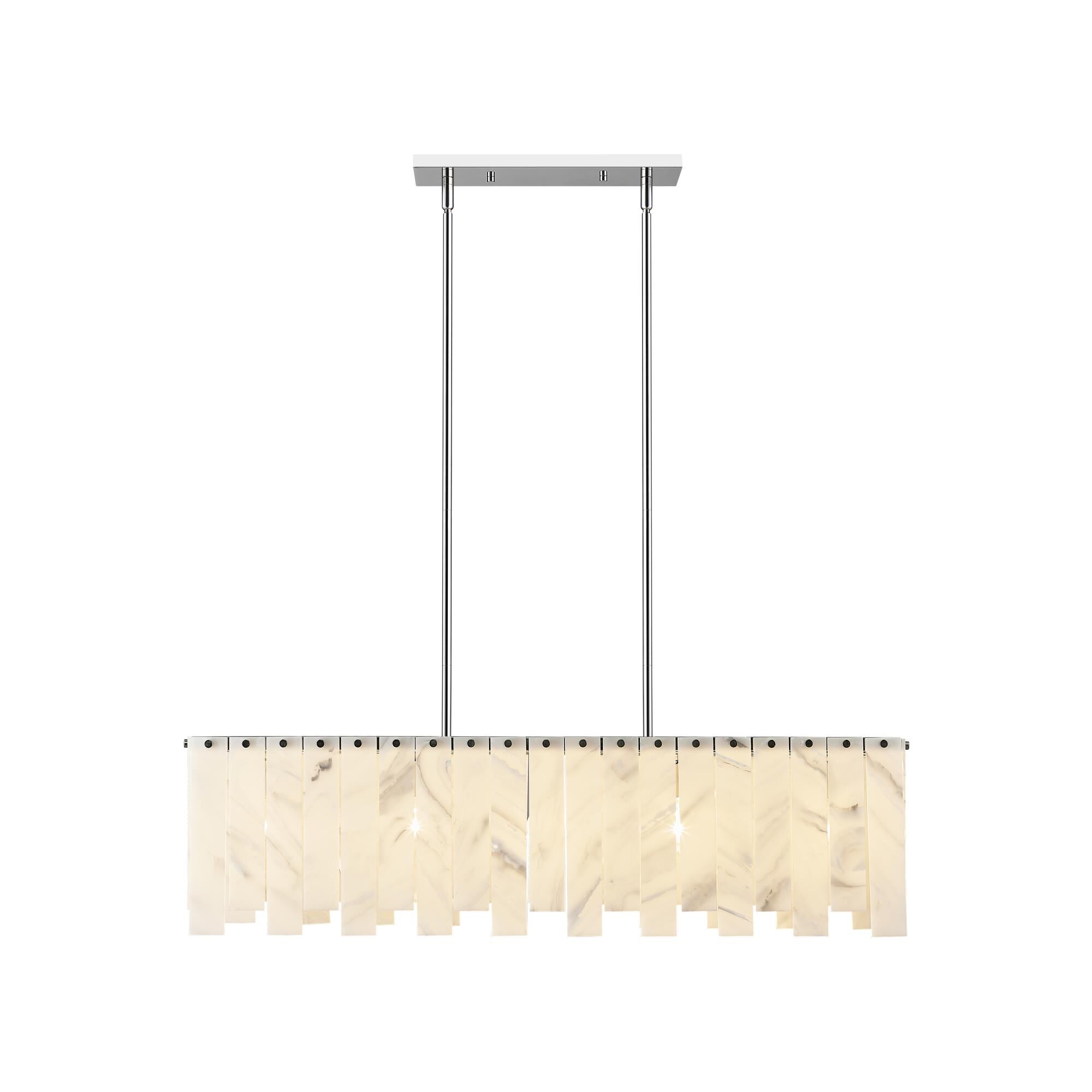 Shown in Polished Nickel finish and Alabaster Resin shade