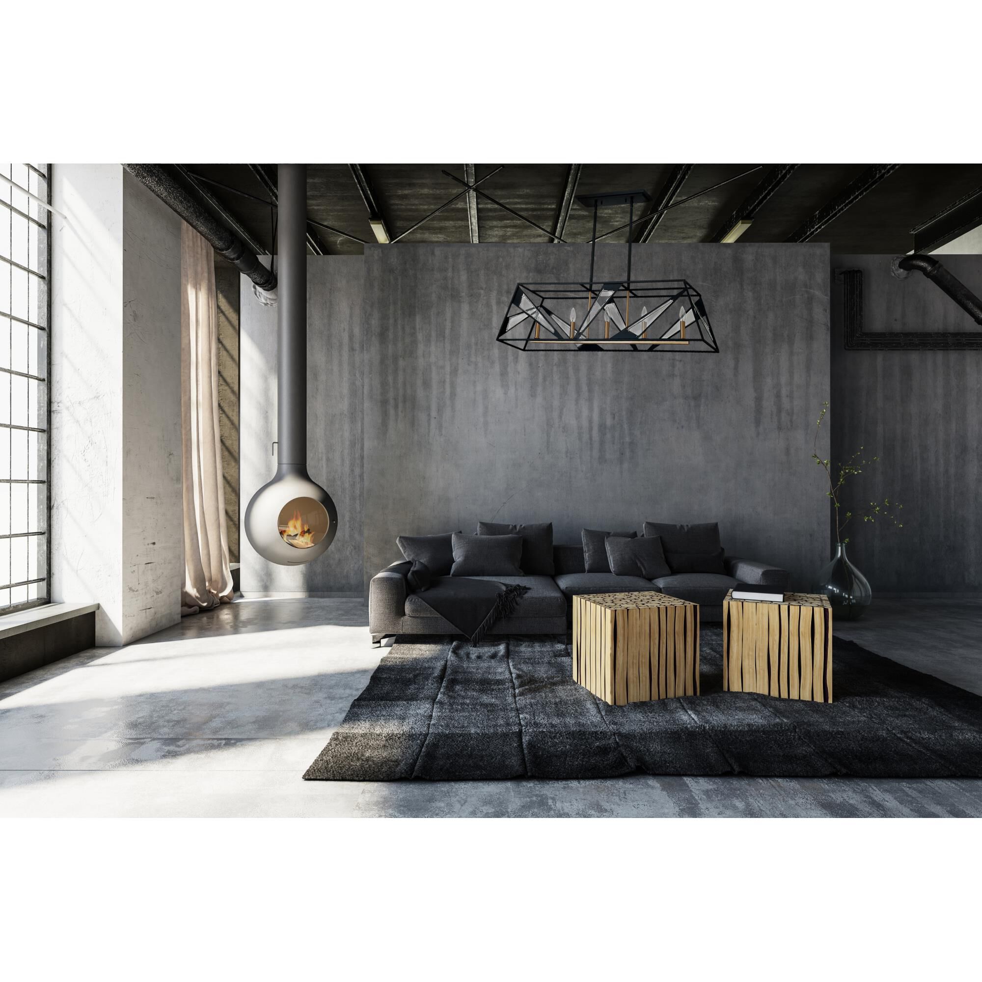 Eglo Corrietes 40 Inch 5 Light Linear Suspension Light by Eglo Lighting