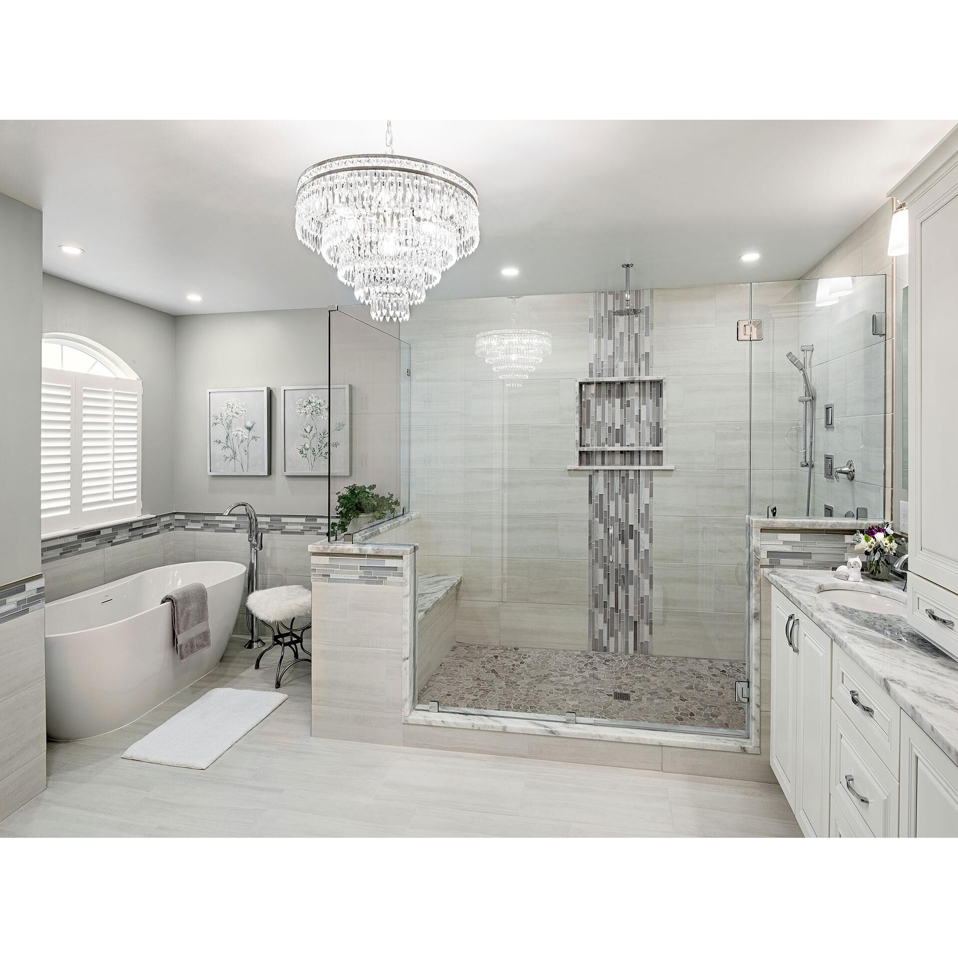 Shown in Olde Silver finish and Hand Cut crystal