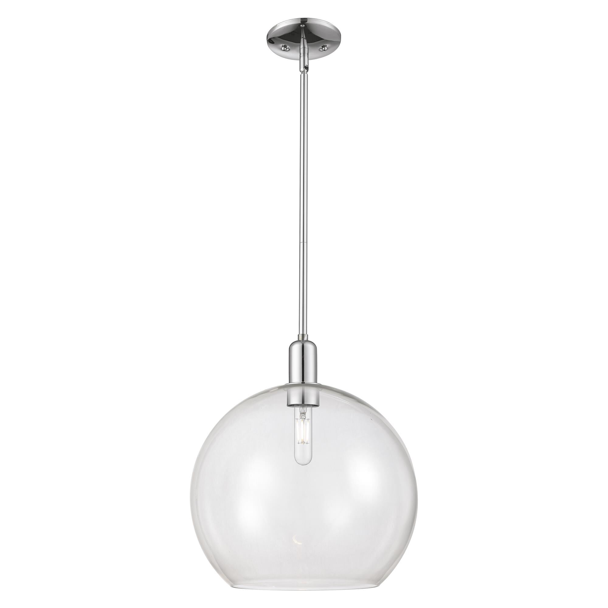 Shown in Polished Chrome finish and Clear glass