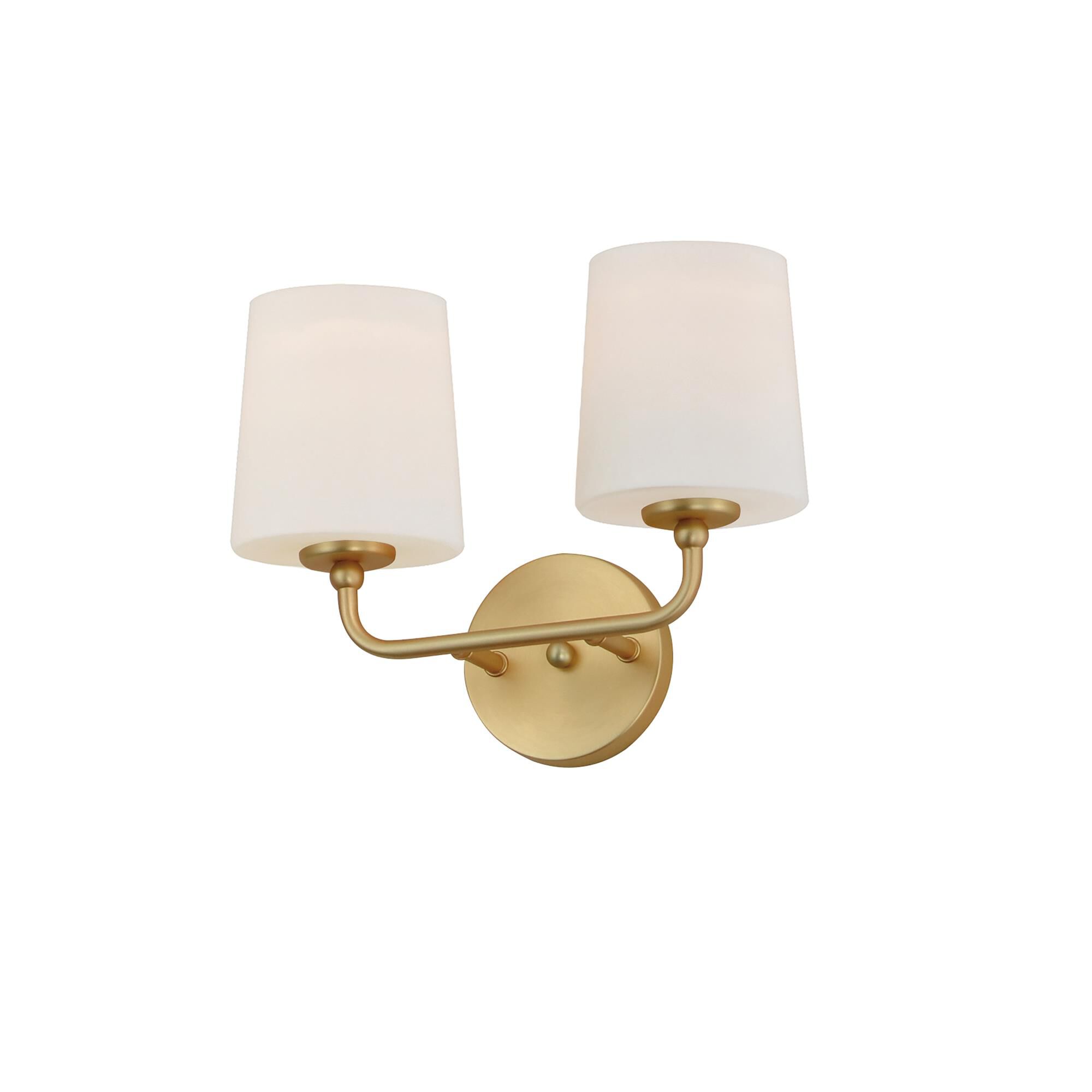 Shown in Satin Brass finish and Satin White glass