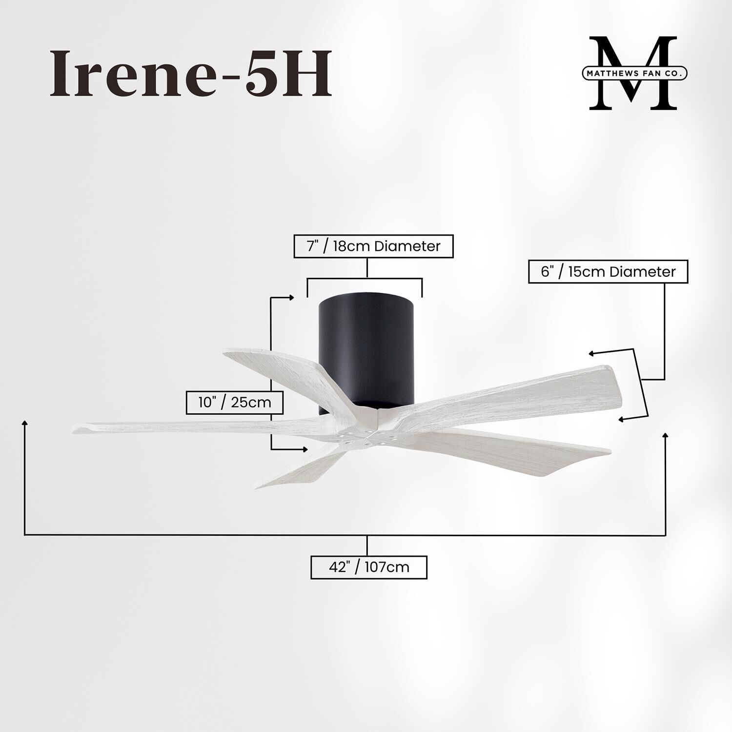 Irene 42 Inch Flush Mount Fan by Matthews Fan Company