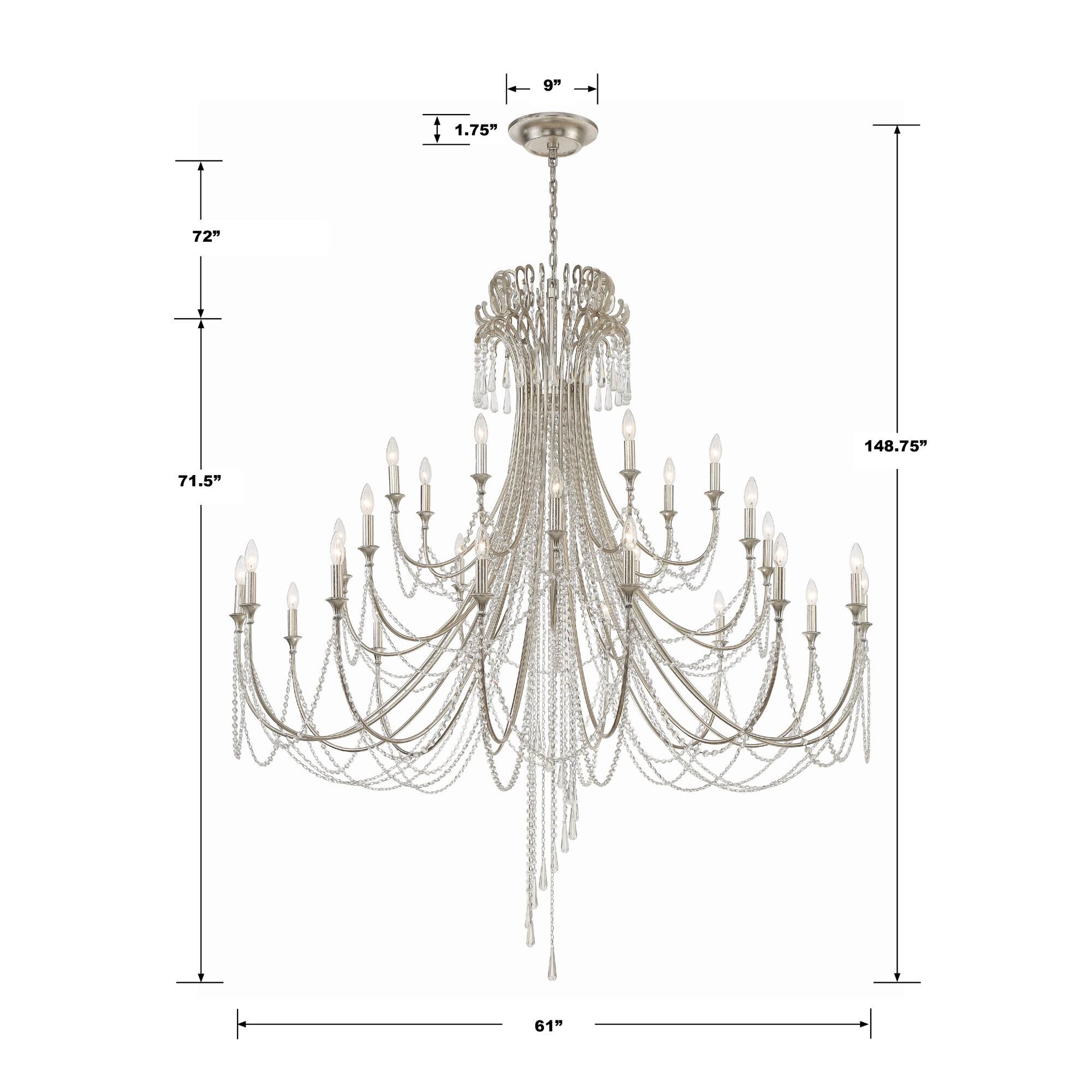 Arcadia 61 Inch 28 Light Chandelier | Capitol Lighting
