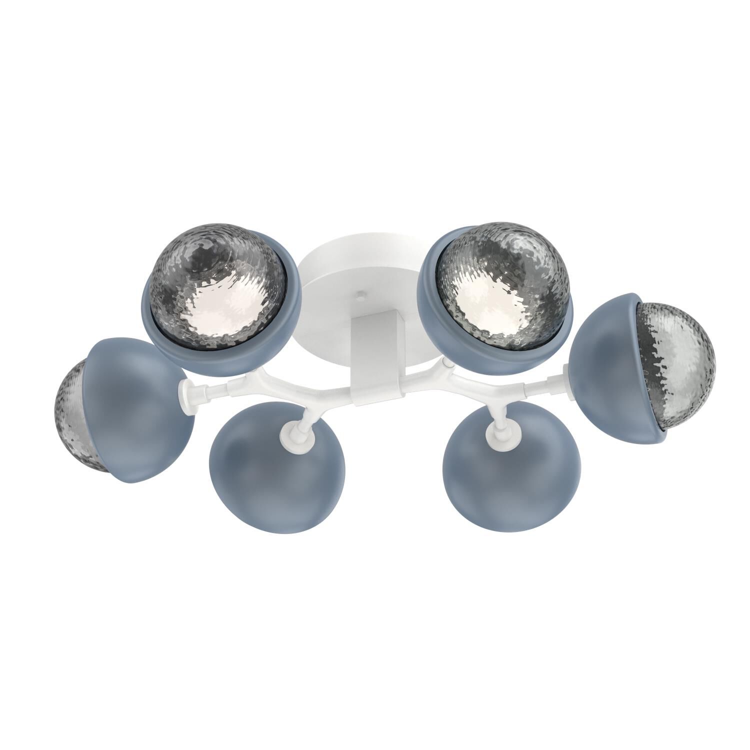 Shown in Salt White finish and Smoke glass and Poppy Blue accent