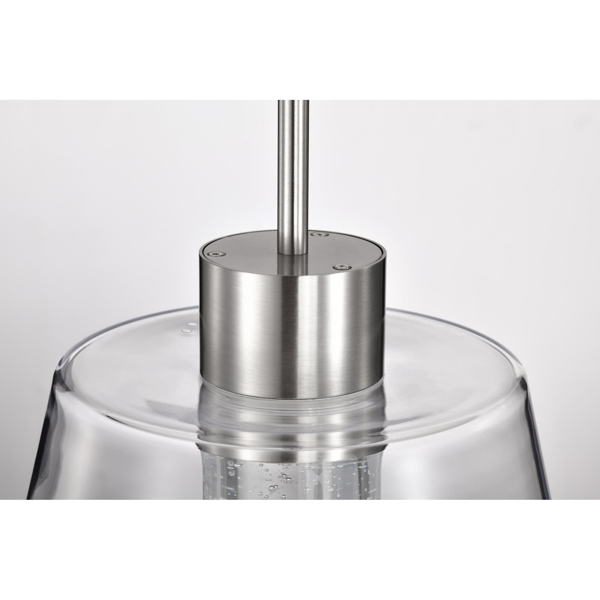 Shown in Brushed Nickel finish and Clear K9 Bubble Crystal glass