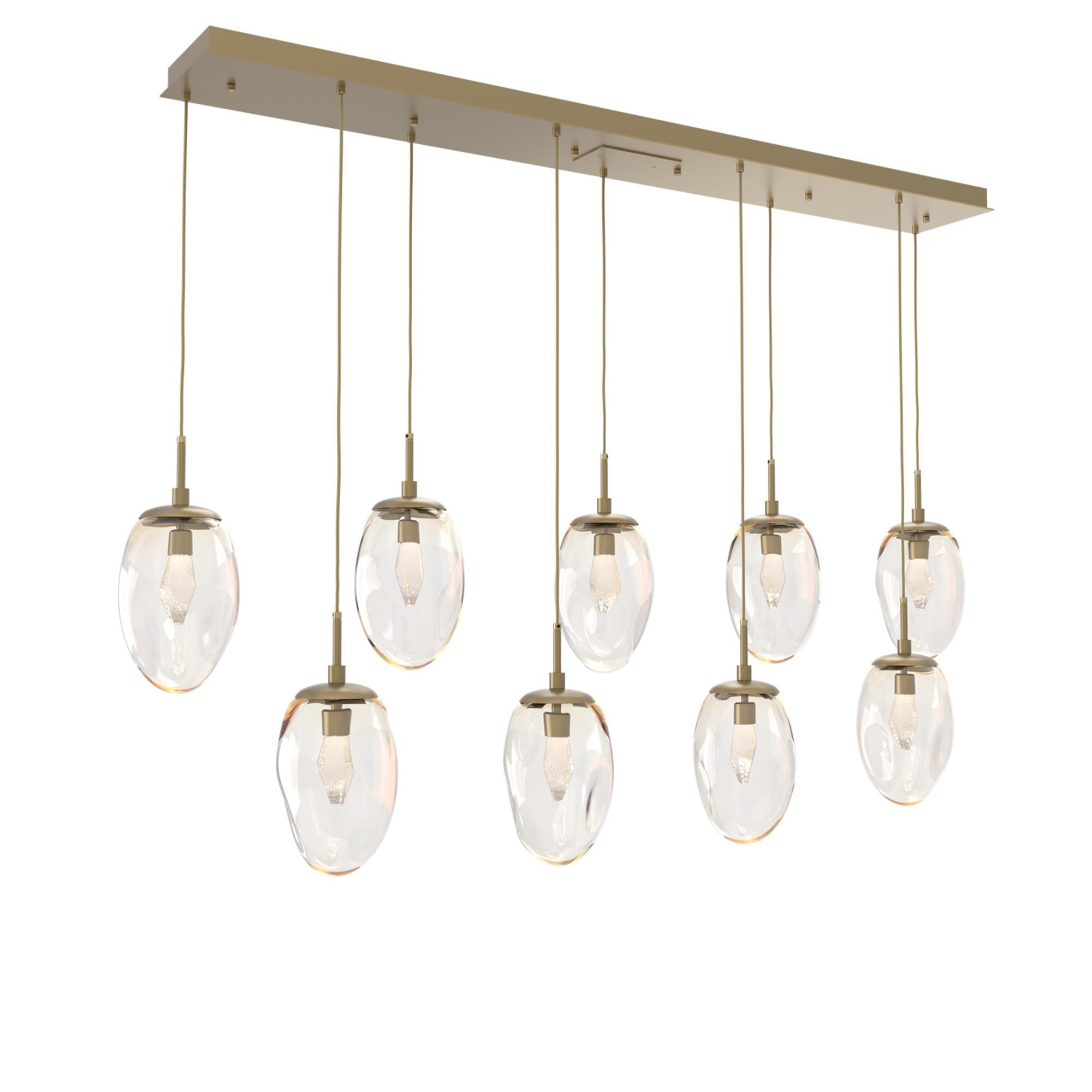 Shown in Gilded Brass finish and Geo Inner Amber Outer glass