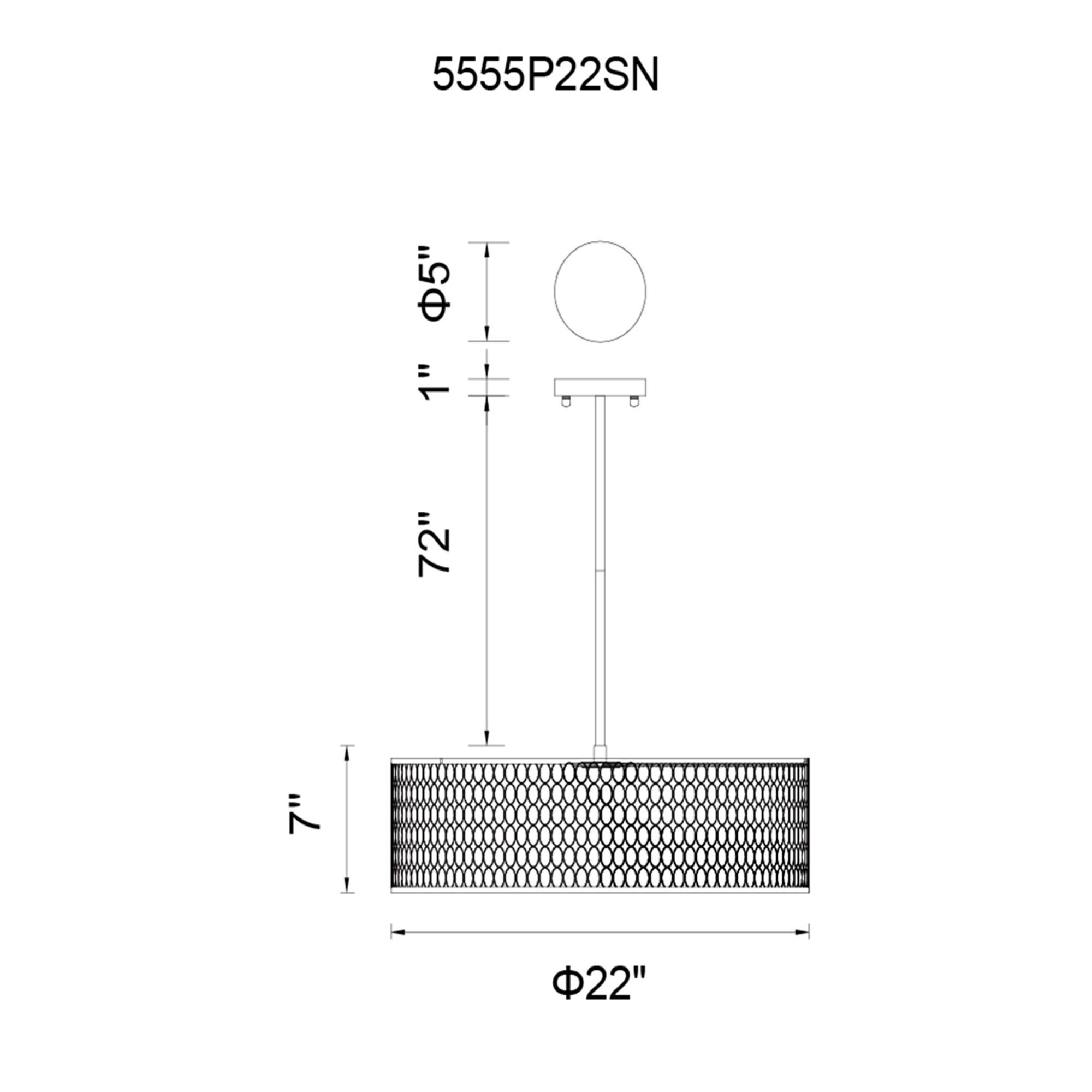 Mikayla 22 Inch 5 Light Mini Chandelier by CWI Lighting
