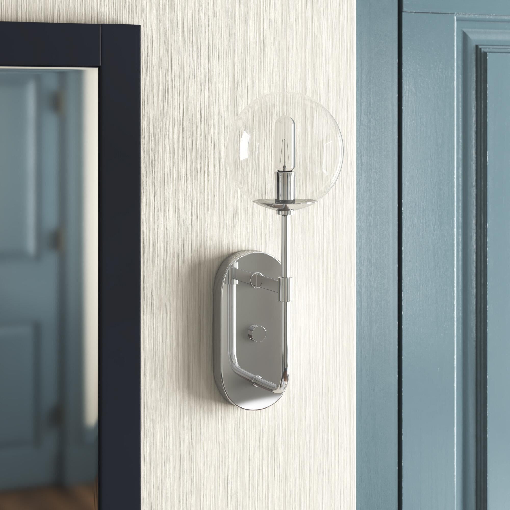 Shown in Chrome finish and Clear glass