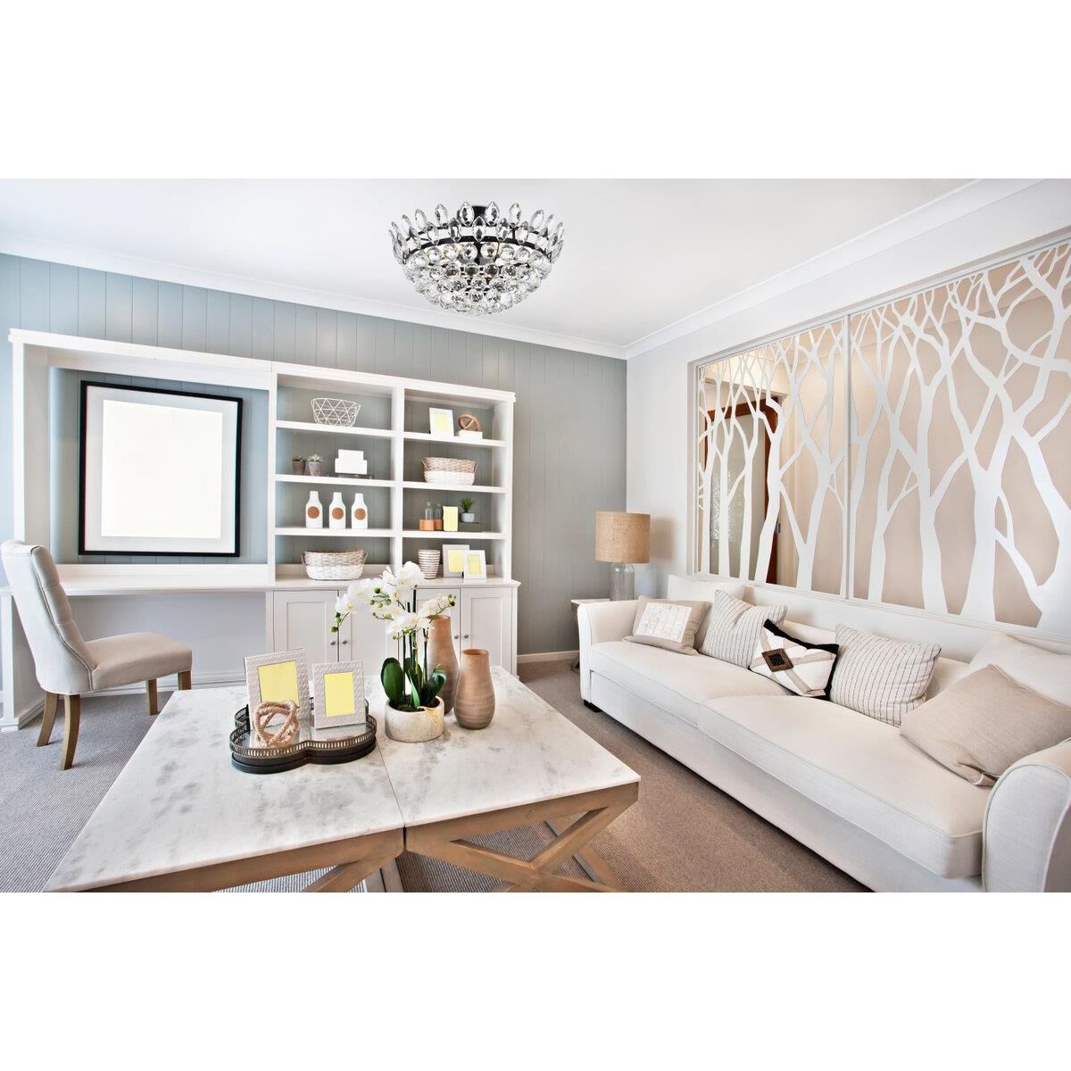 Emilia 20 Inch 5 Light Flush Mount by Elegant Lighting