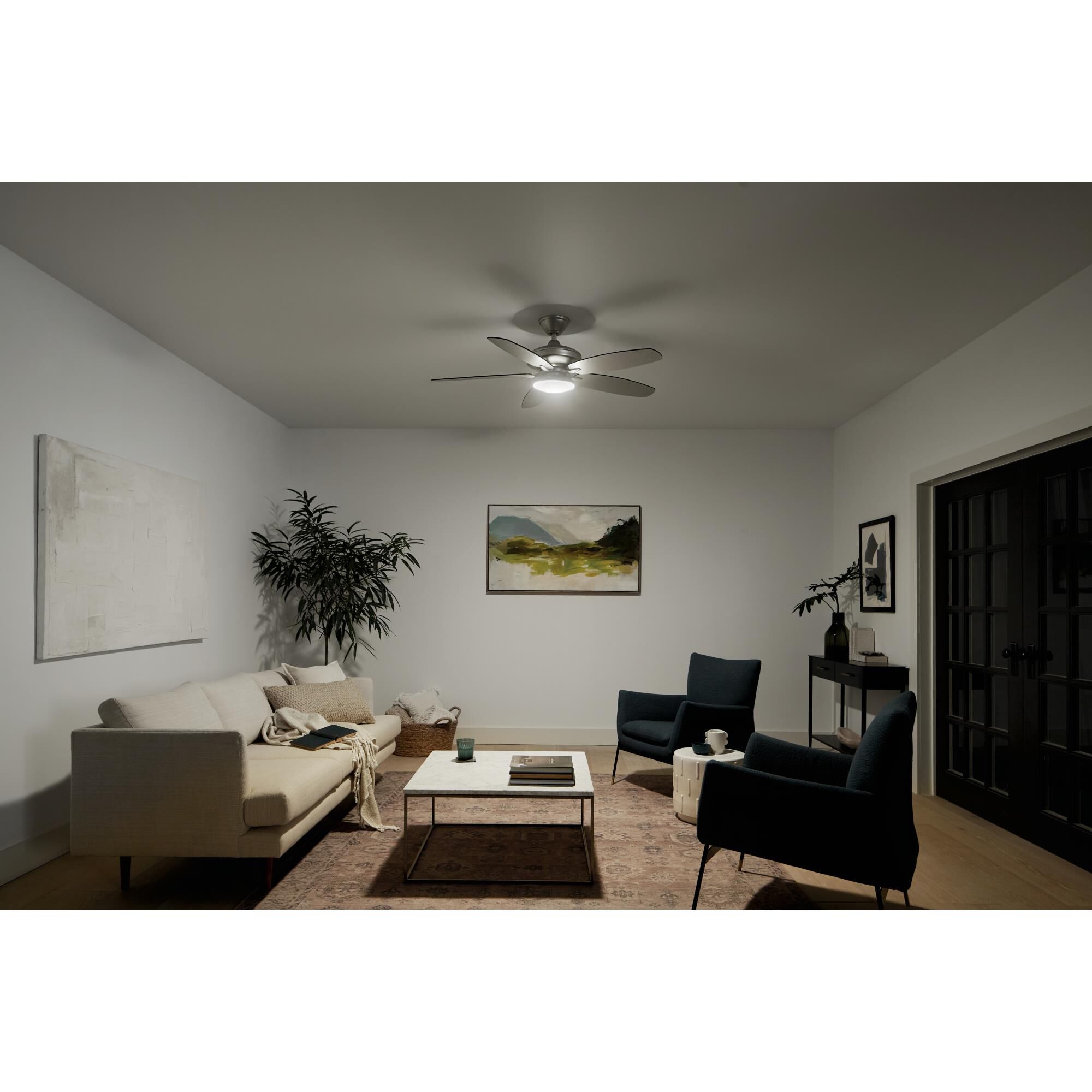 Shown in Painted Brushed Nickel finish and Frosted glass