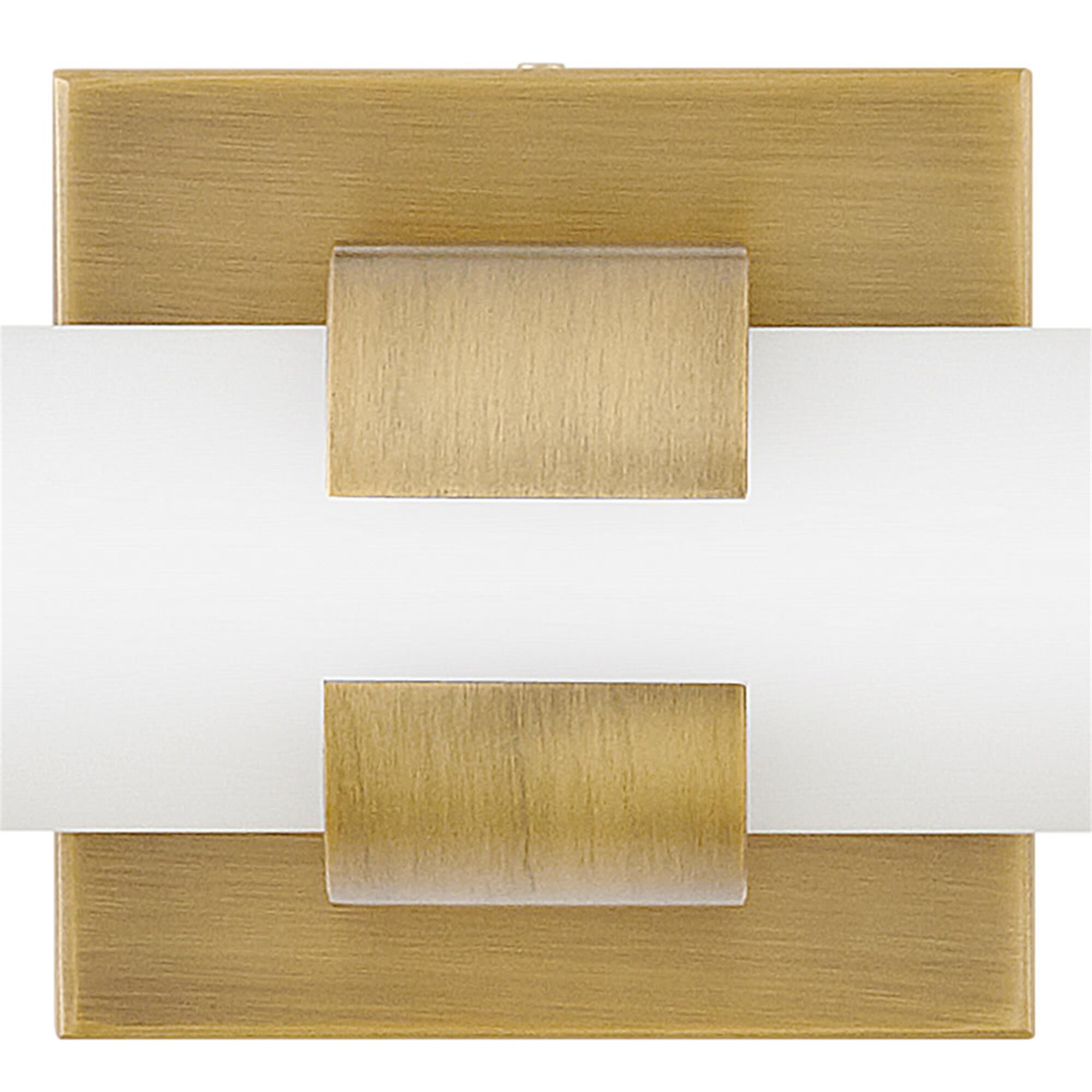 Shown in Lacquered Brass finish and Etched White glass