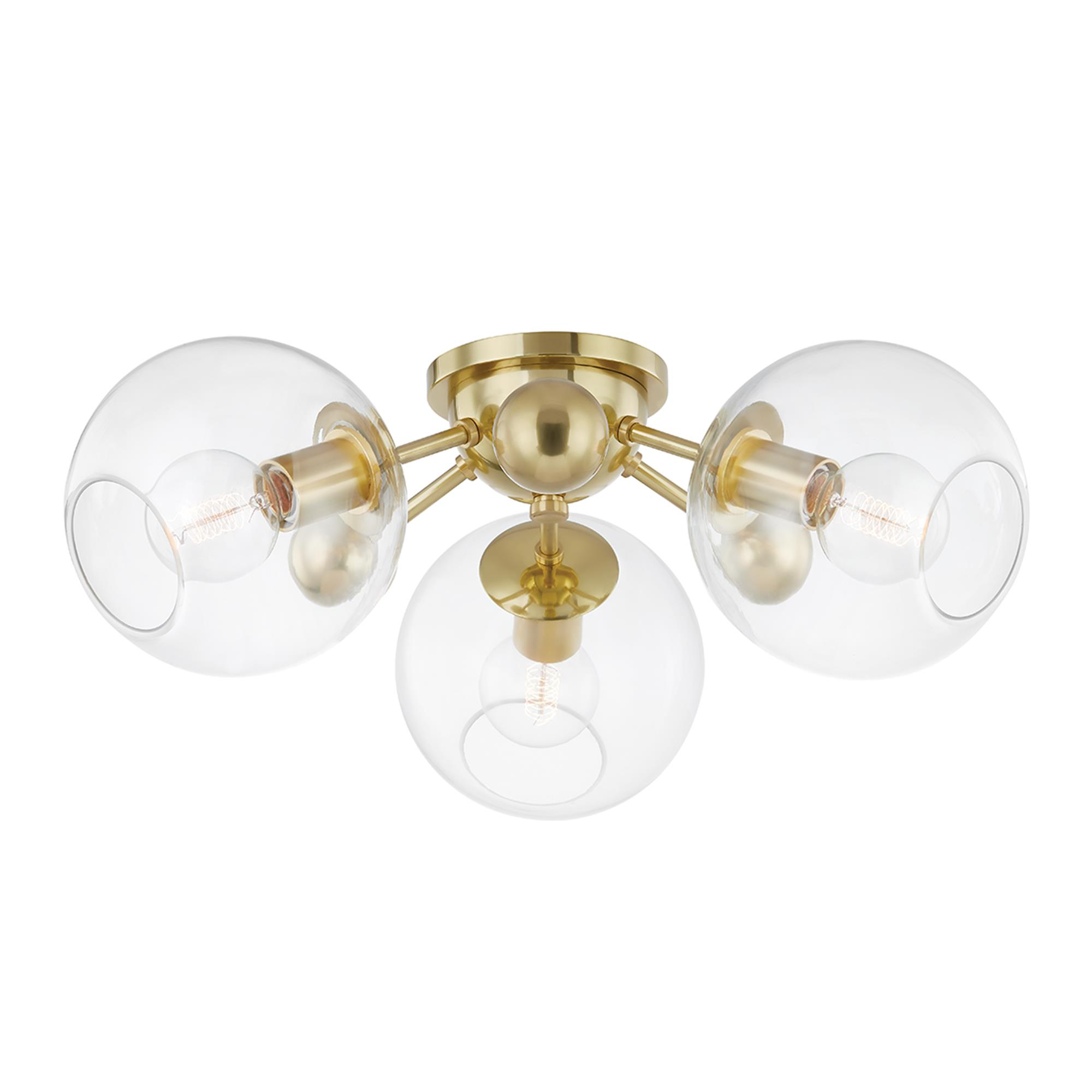 Abbott 24 Inch 3 Light Semi Flush Mount,