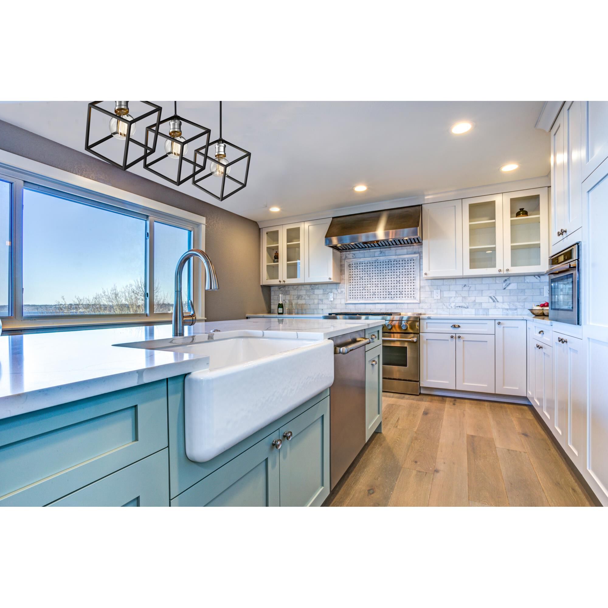 Shown in Matte Black + Brushed Nickel finish and --- glass and --- shade