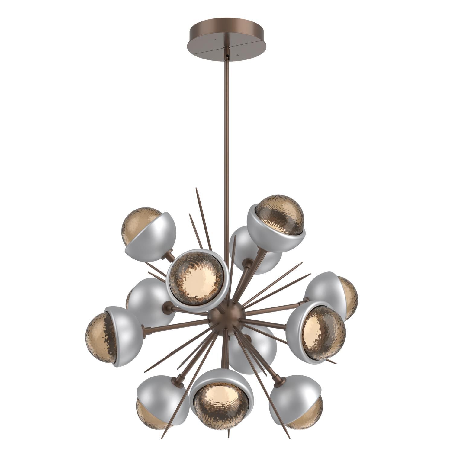 Shown in Burnished Bronze finish and Bronze glass and Classic Silver accent