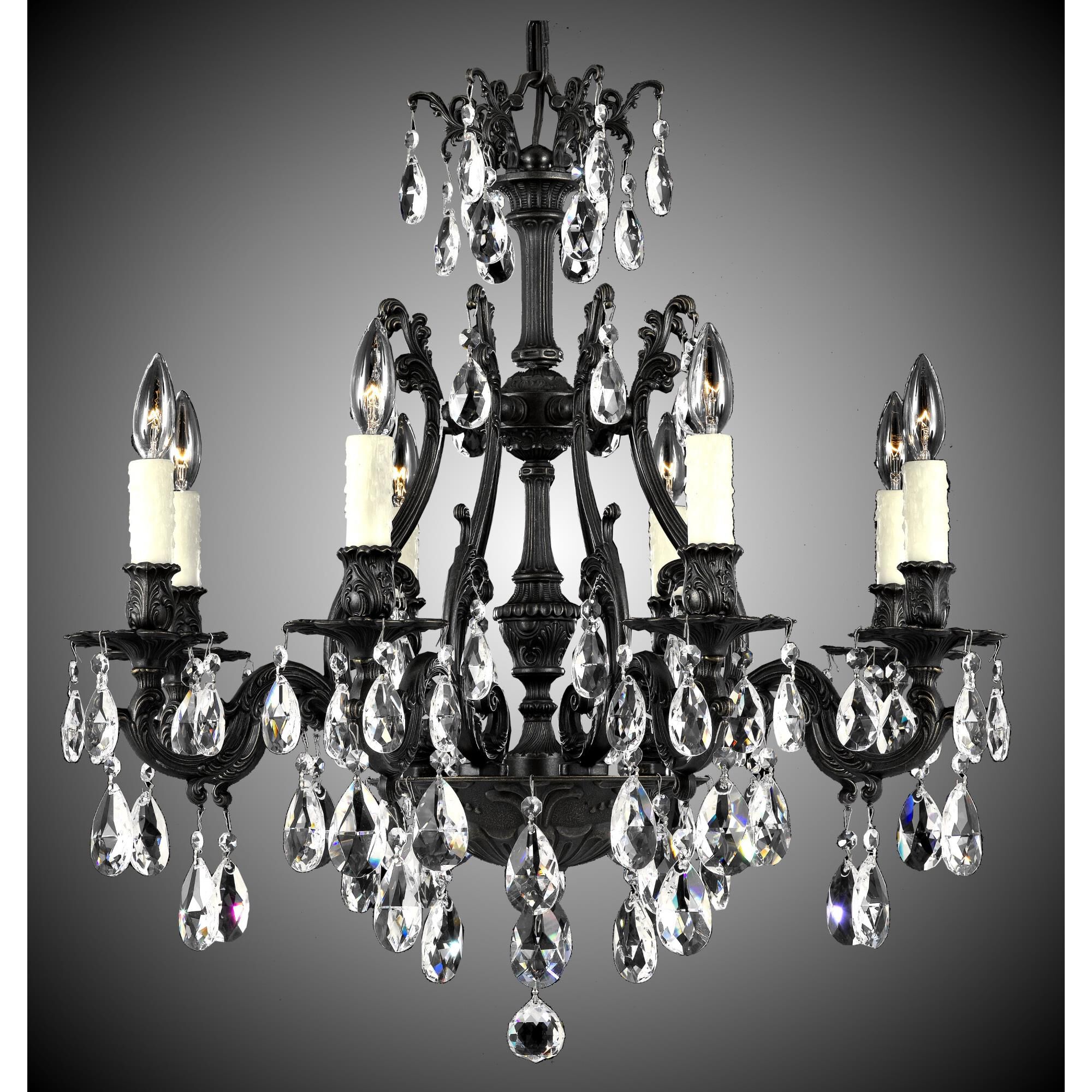 Chateau 8 Light Chandelier by American Brass and Crystal