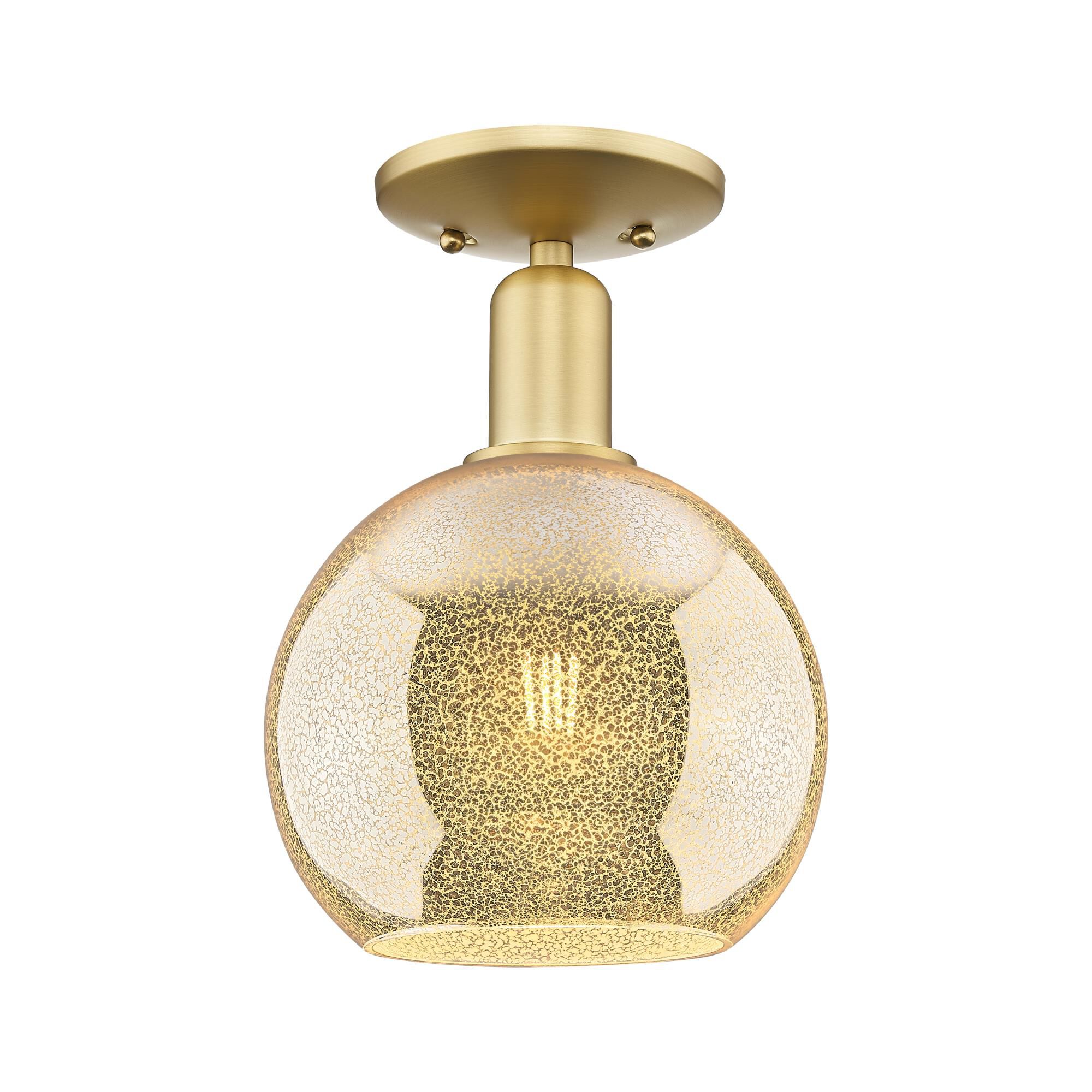 Shown in Satin Gold finish and Mercury glass